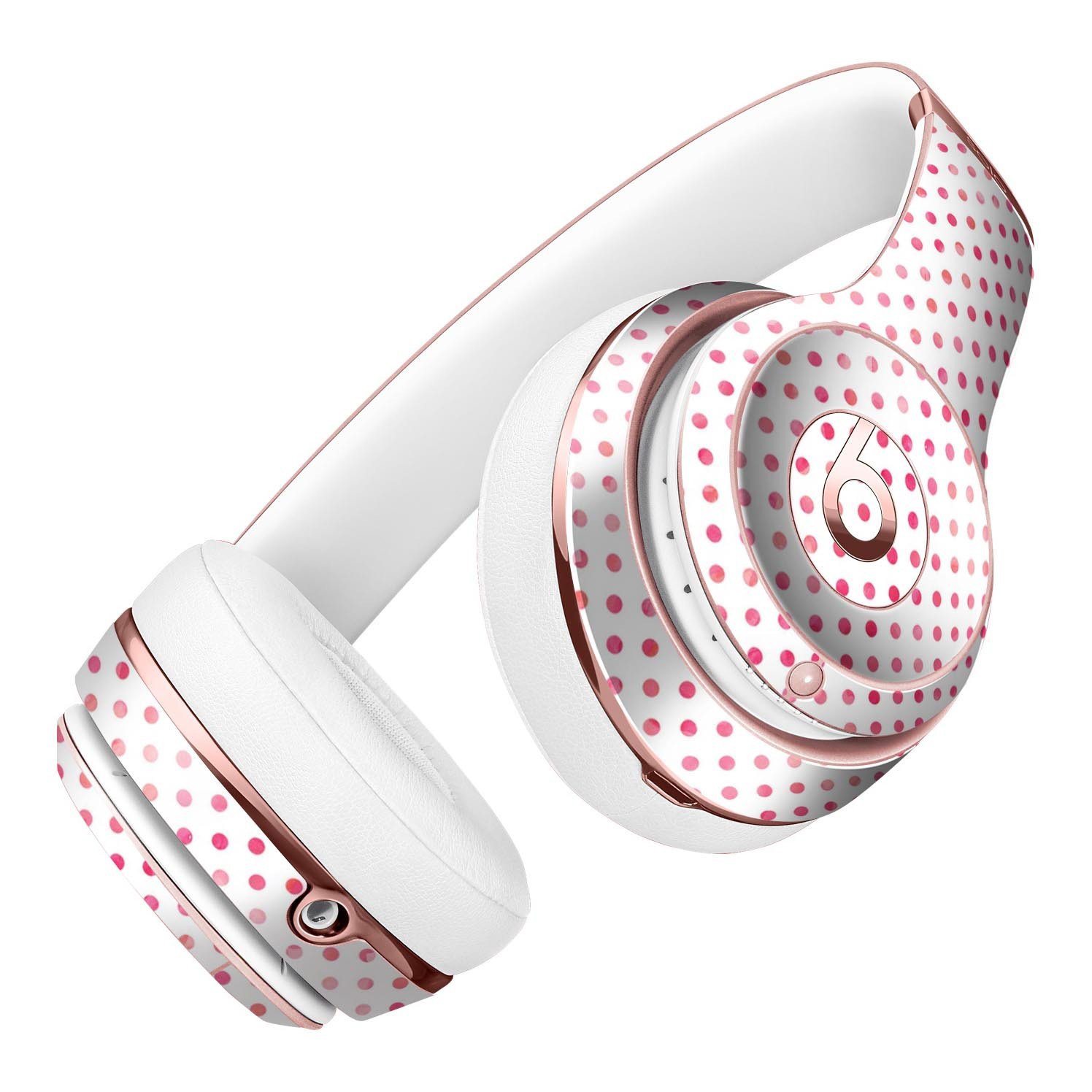Tiny Pink Watercolor Polka Dots Skin Kit for Beats by Dre Solo 3 Wireless Headphones, showcasing vibrant polka dot design.