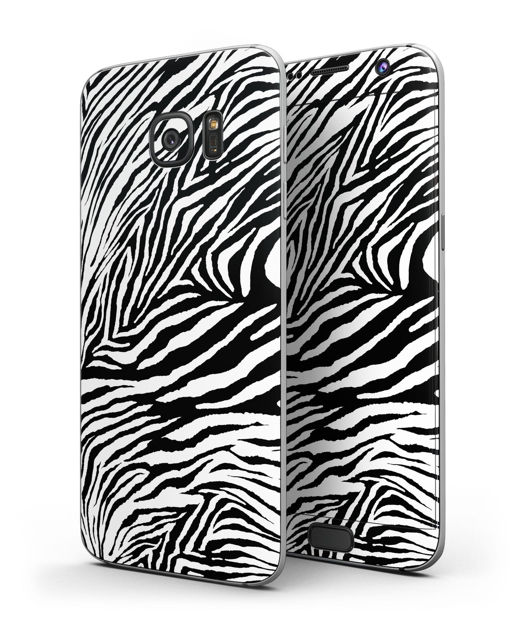 Toned Zebra Print Full Body Skin-Kit for Samsung Galaxy S7 and S7 Edge, showcasing stylish design and premium vinyl material.