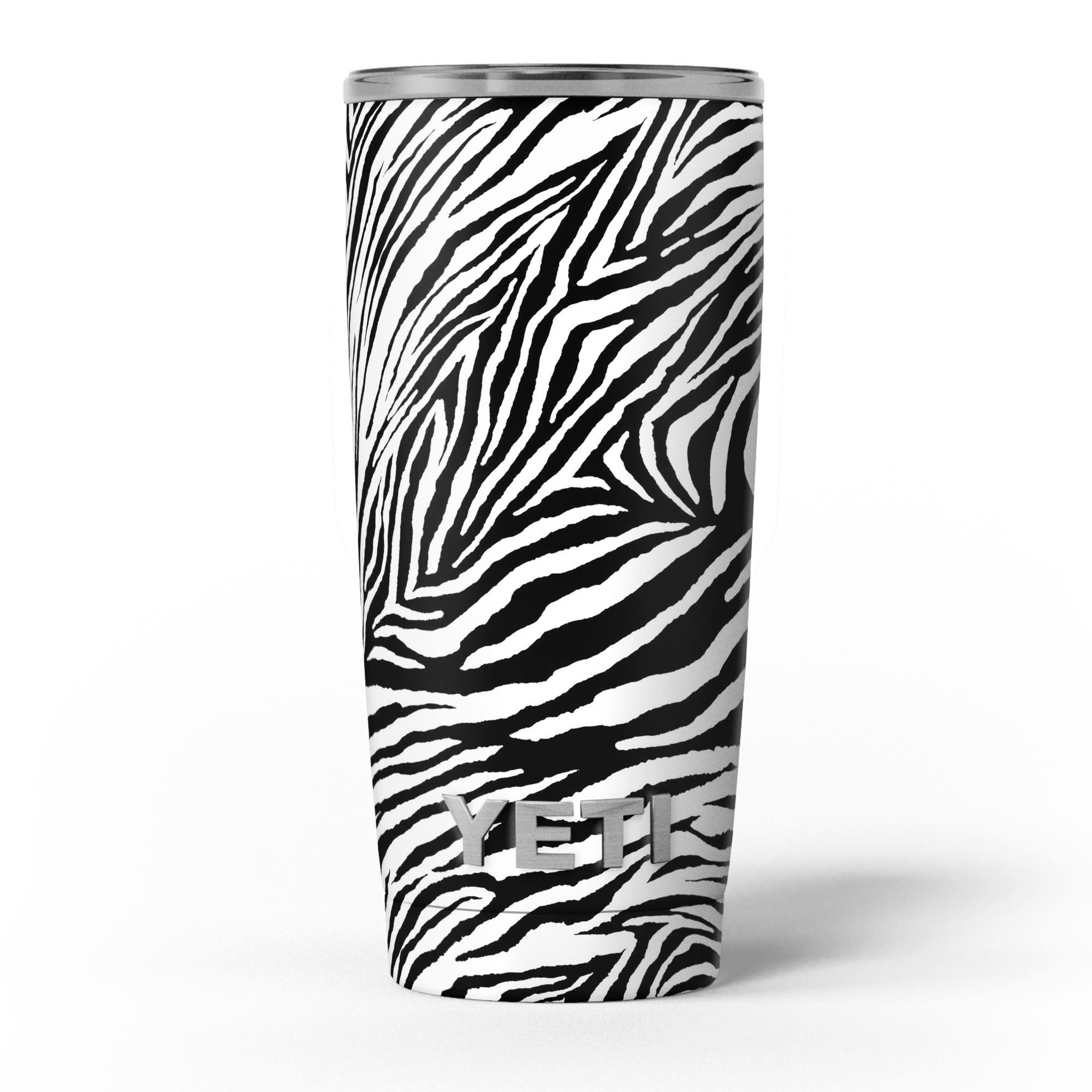 Toned Zebra Print Skin Decal Vinyl Wrap Kit for Yeti Cooler, showcasing a stylish design and premium quality material.