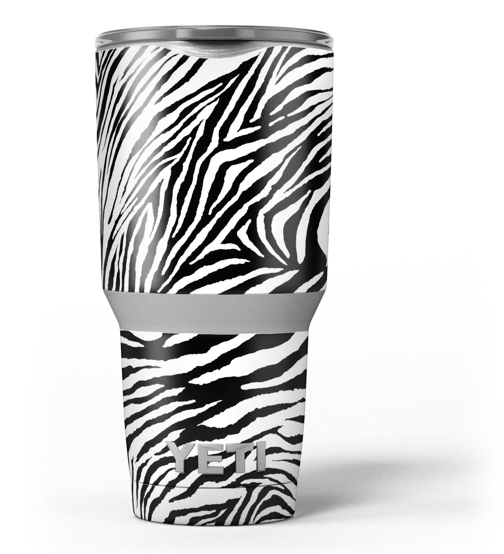 Toned Zebra Print Skin Decal Vinyl Wrap Kit for Yeti Cooler, showcasing a stylish design and premium quality material.