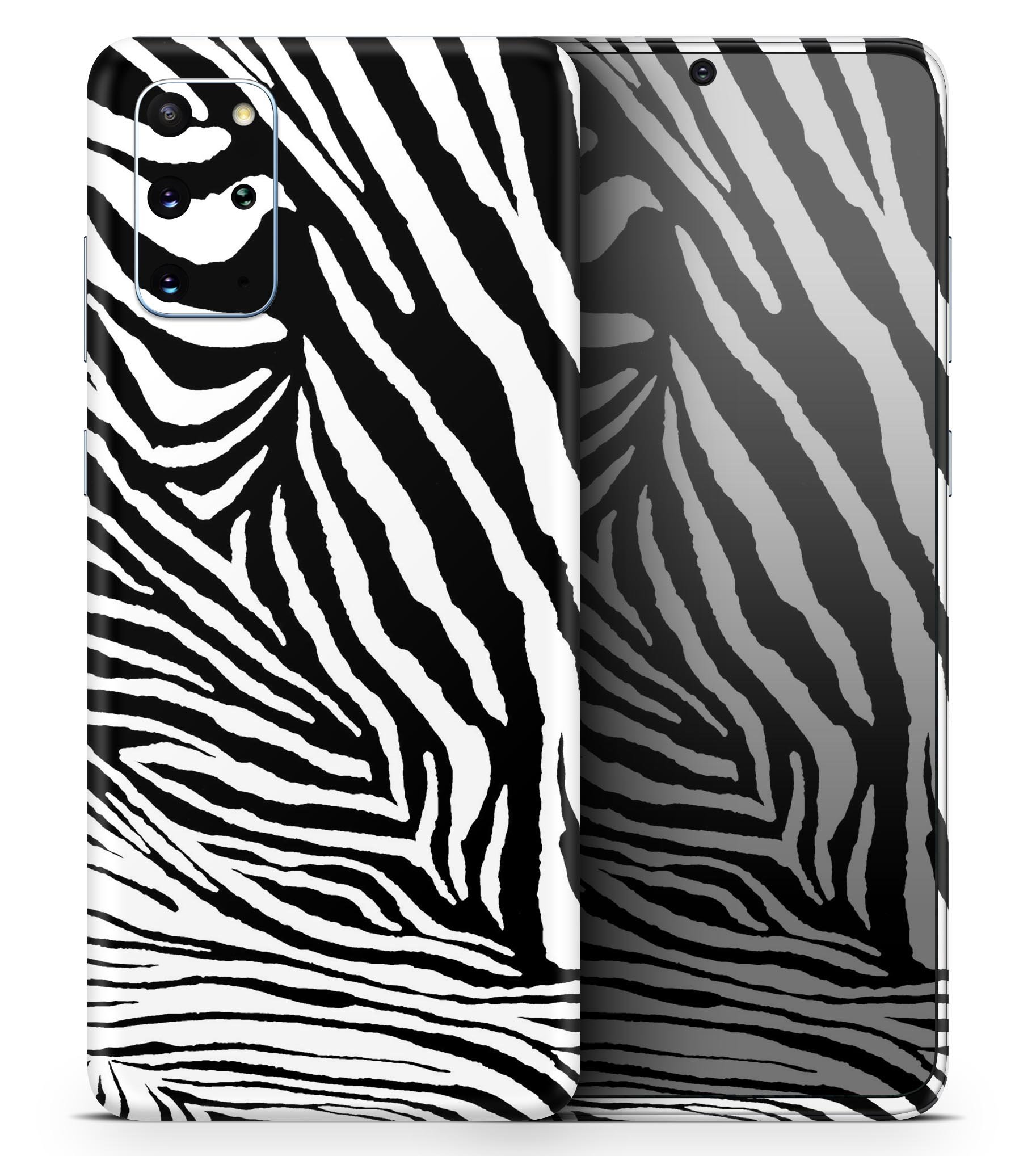Toned Zebra Print Skin-Kit for Samsung Galaxy S20, showcasing a stylish design with a premium vinyl finish.