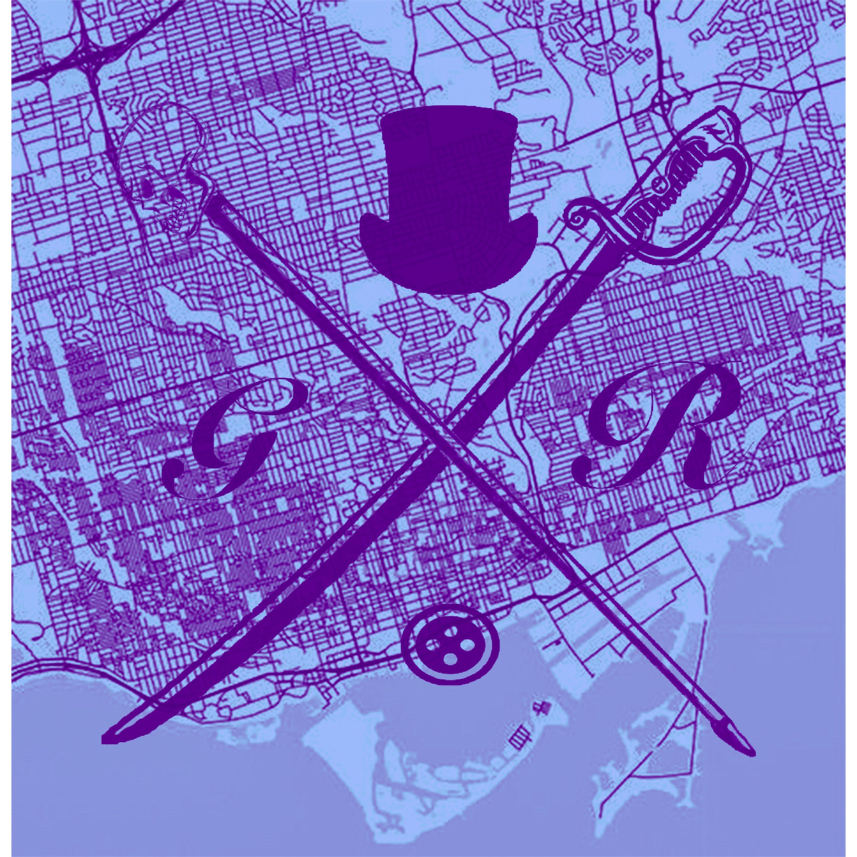 Toronto Street Map Purple Ladies Scarf featuring a detailed city map design in vibrant purple color.