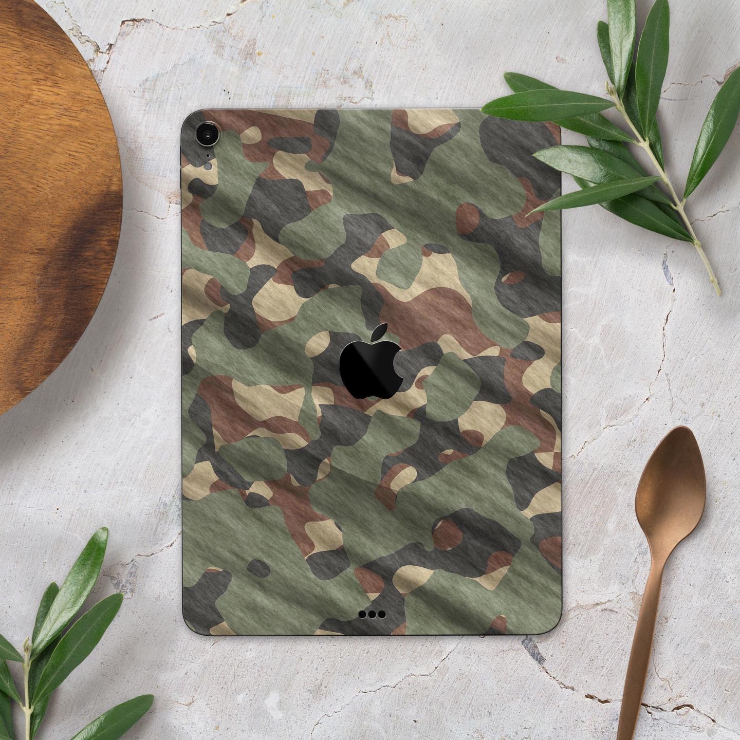 Traditional Camouflage Full Body Skin Decal for Apple iPad Pro, showcasing its premium 3M material and stylish design.