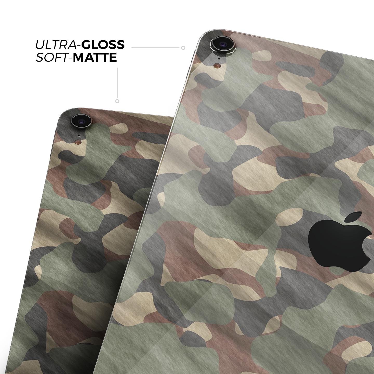 Traditional Camouflage Full Body Skin Decal for Apple iPad Pro, showcasing its premium 3M material and stylish design.
