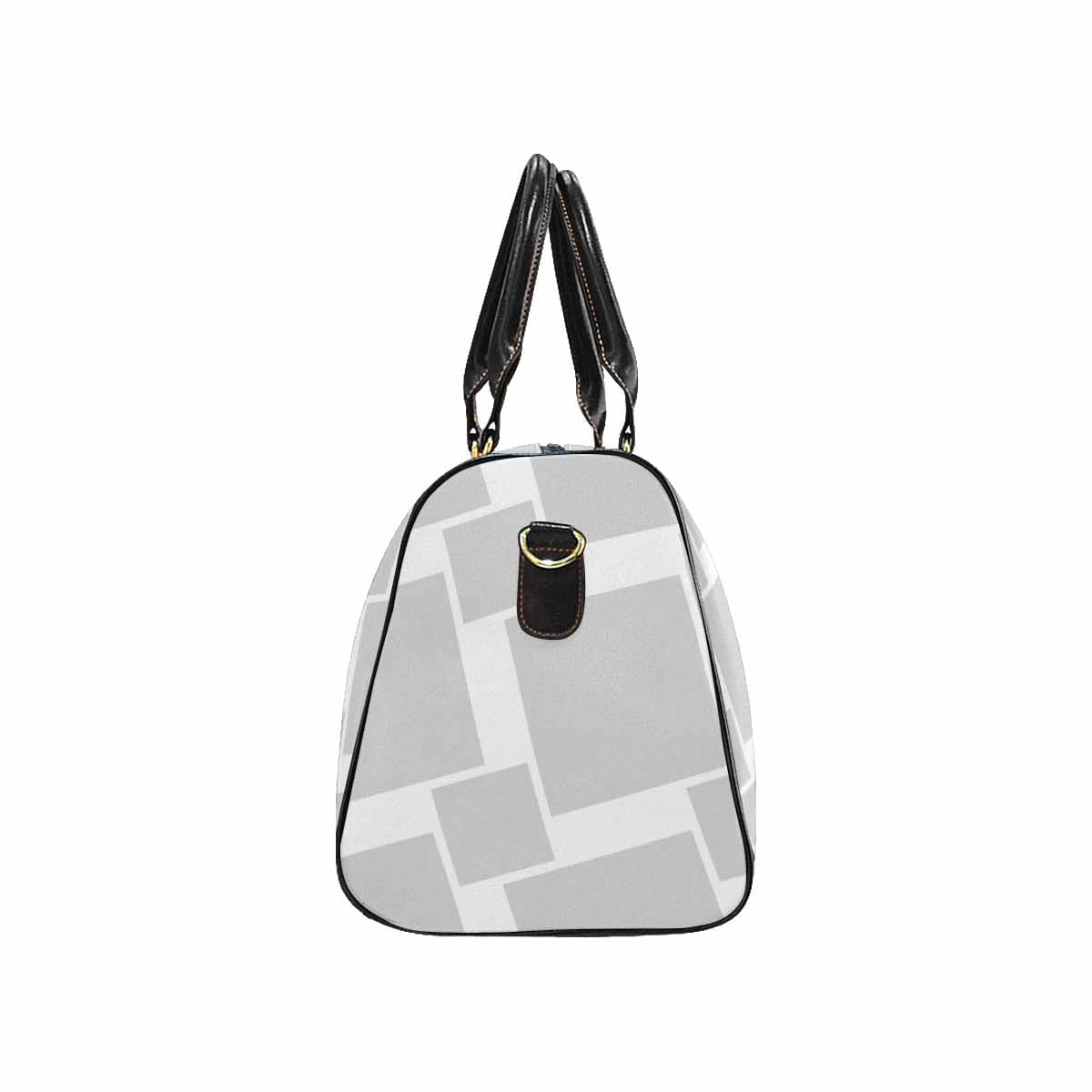 Light Grey Travel Bag with adjustable shoulder strap, showcasing its spacious design and durable fabric.