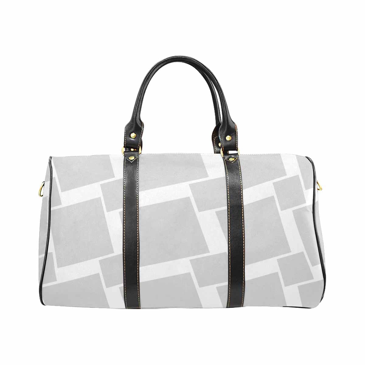 Light Grey Travel Bag with adjustable shoulder strap, showcasing its spacious design and durable fabric.