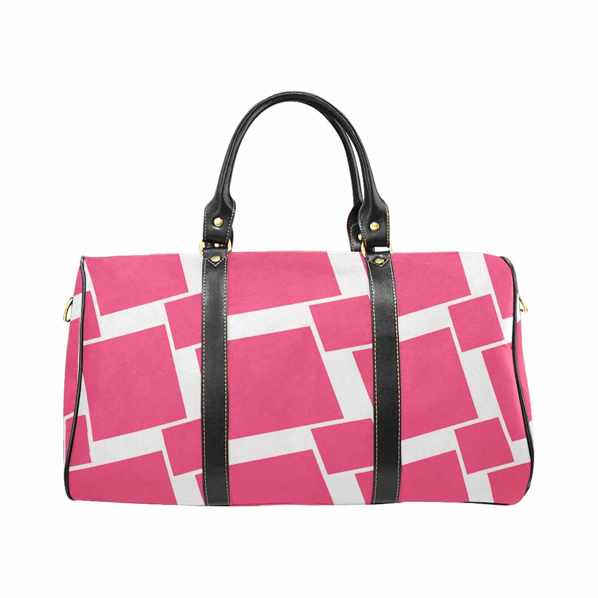 Stylish pink travel bag with adjustable shoulder strap, featuring a spacious main compartment and inner zipper pocket.