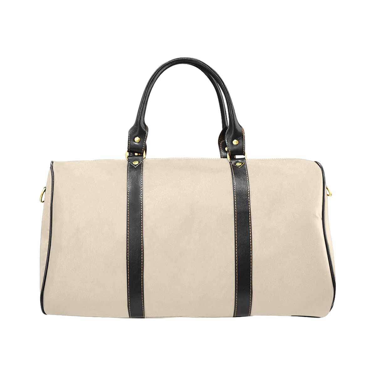 Champagne Beige Leather Carry On Large Luggage Bag with spacious design and durable features.