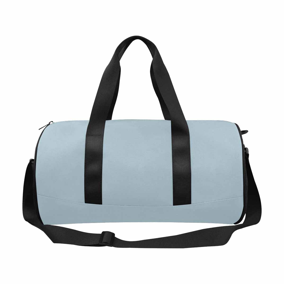 Pastel Blue Travel Duffel Bag with spacious compartments and adjustable strap, perfect for travel and outdoor activities.