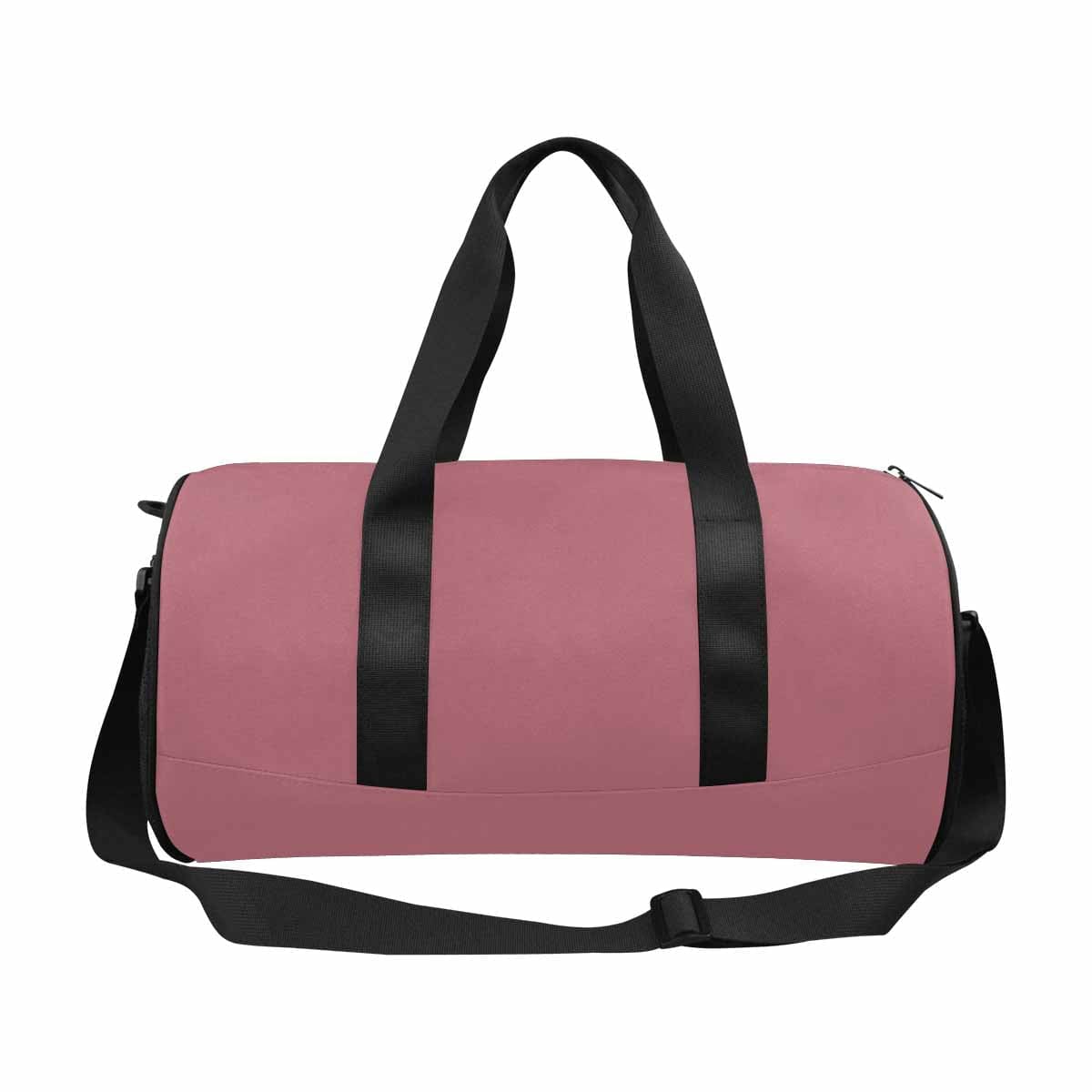 Stylish Travel Duffel Bag in Rose Gold Red, featuring waterproof fabric and spacious compartments for travel and sports.