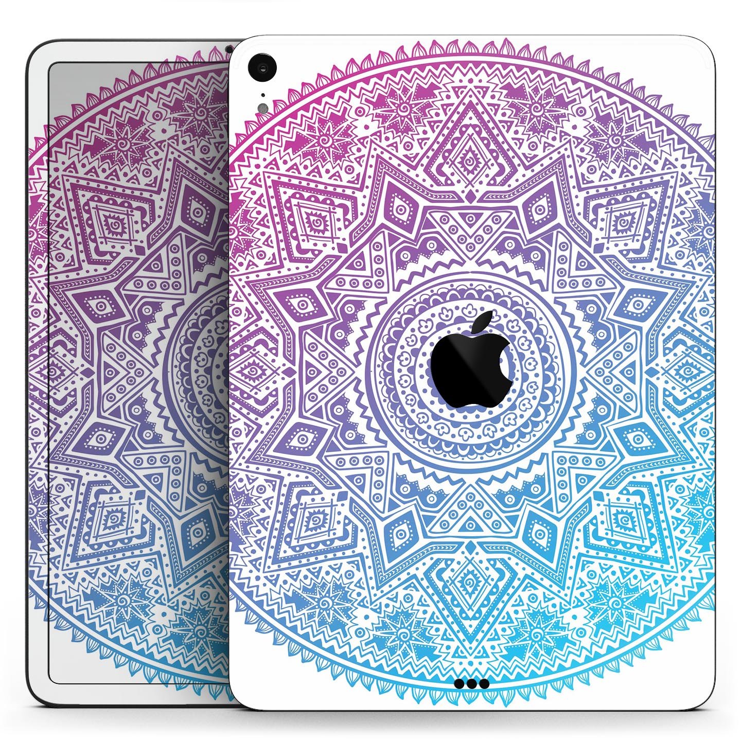 Tribal Ethnic Mandala v5 full body skin decal for Apple iPad Pro, showcasing intricate tribal design and premium 3M material.