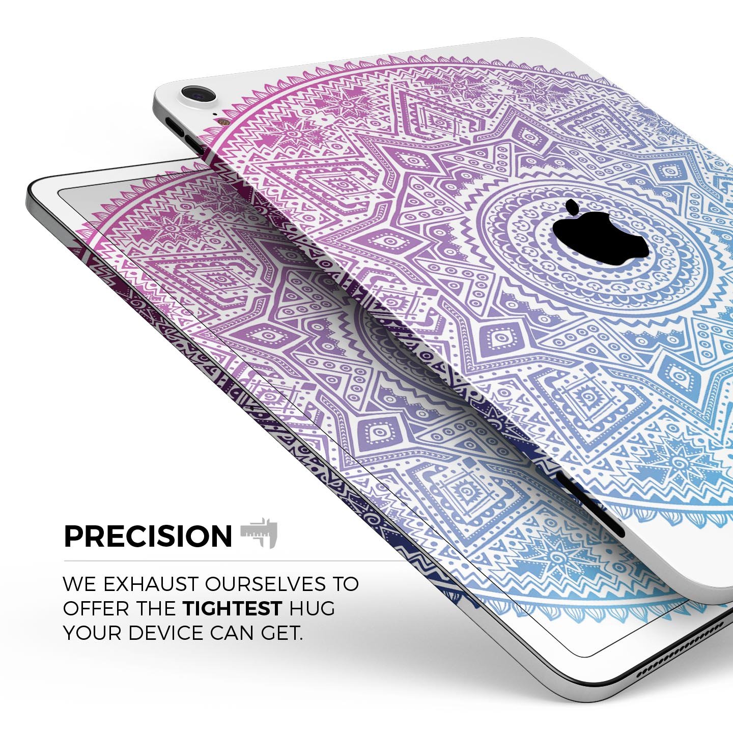 Tribal Ethnic Mandala v5 full body skin decal for Apple iPad Pro, showcasing intricate tribal design and premium 3M material.