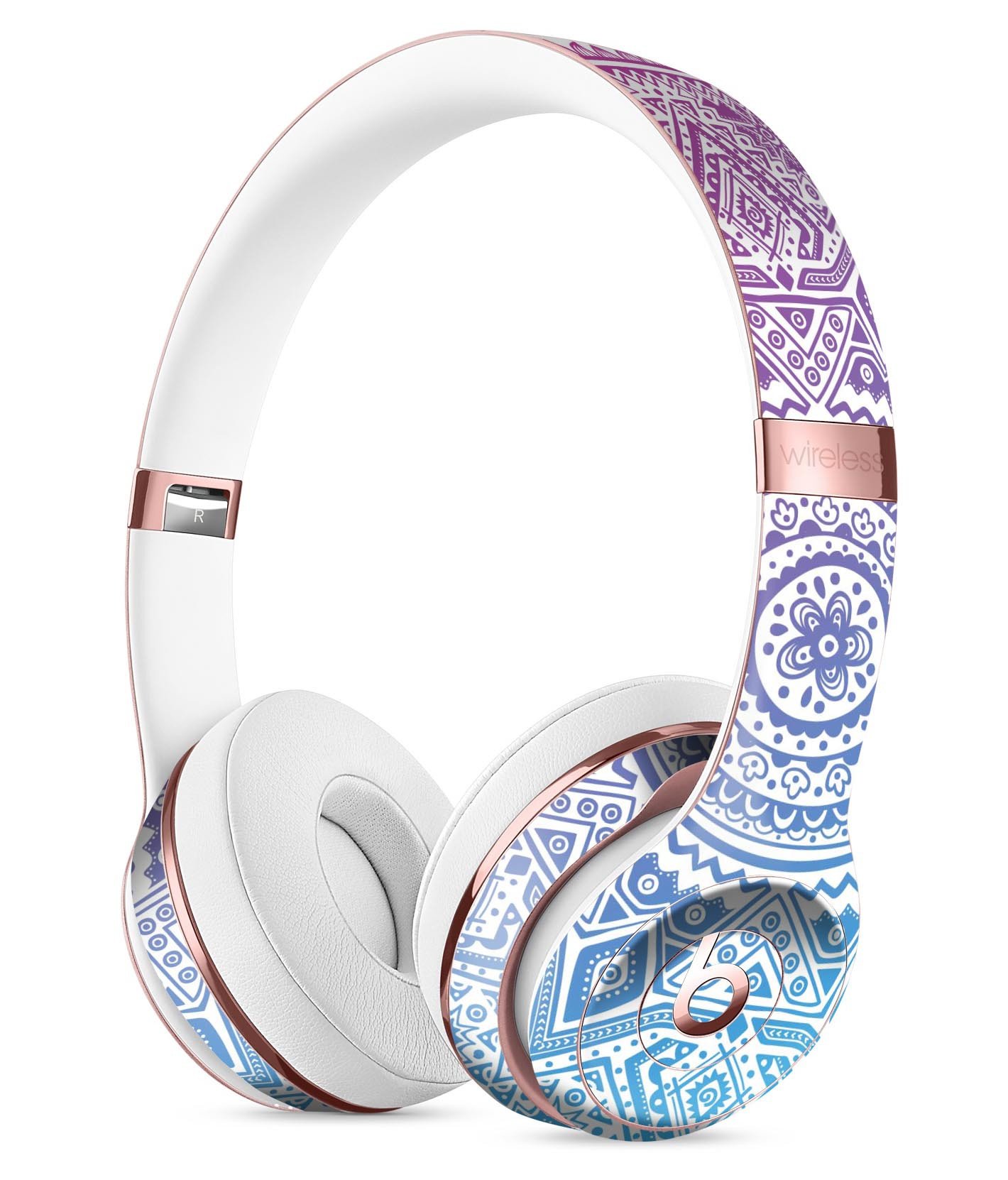 Tribal Ethnic Mandala v5 Full-Body Skin Kit for Beats by Dre Solo 3 Wireless Headphones, showcasing vibrant design and premium vinyl material.