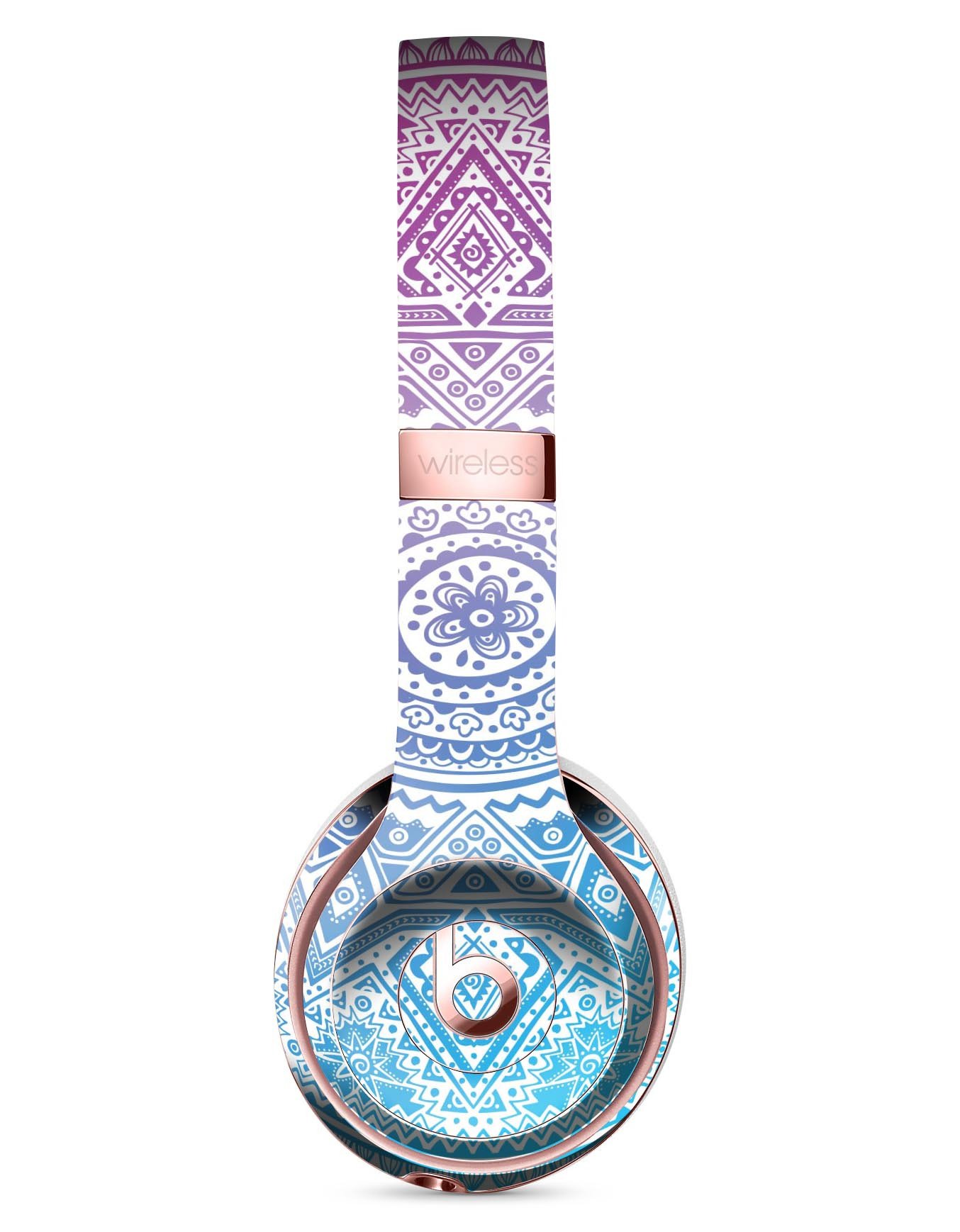 Tribal Ethnic Mandala v5 Full-Body Skin Kit for Beats by Dre Solo 3 Wireless Headphones, showcasing vibrant design and premium vinyl material.