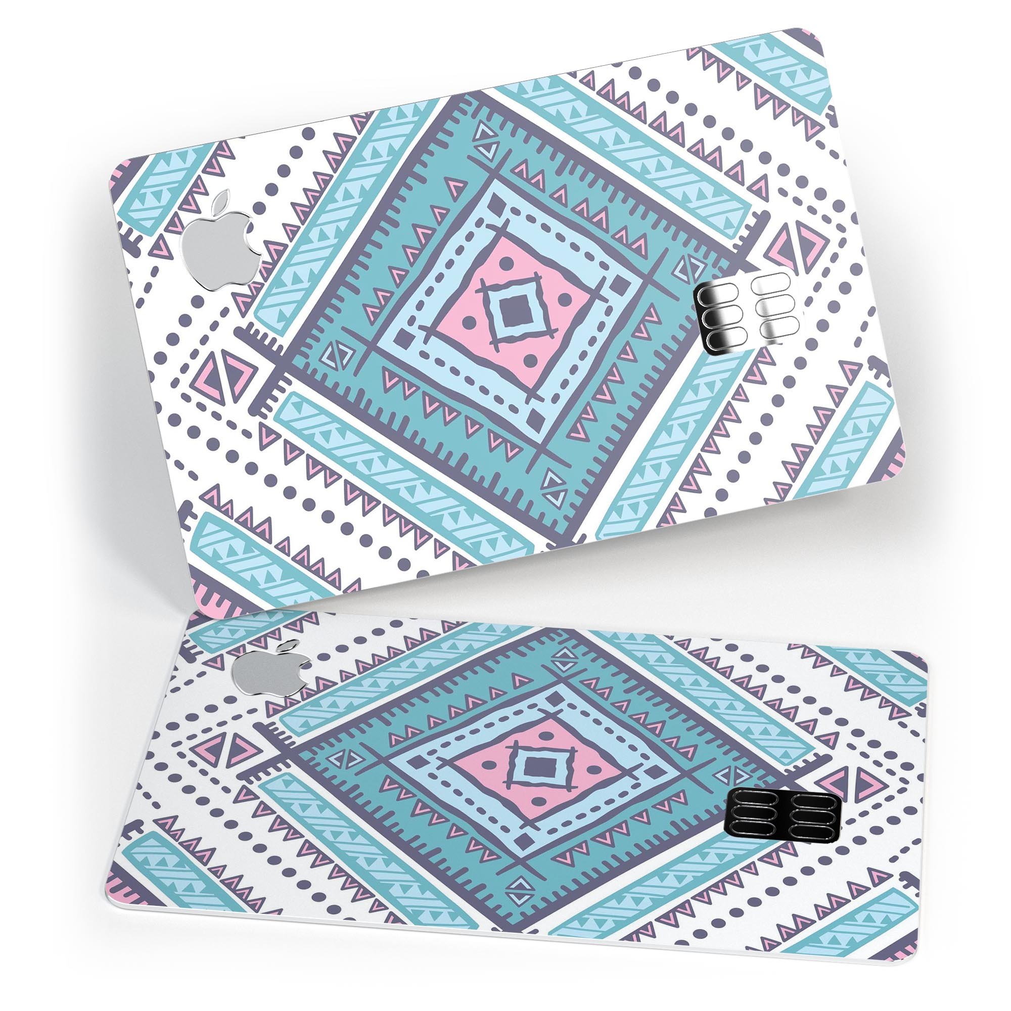 Tribal Vector Ethnic Pattern v3 decal skin for Apple Card, showcasing vibrant tribal design and premium vinyl material.