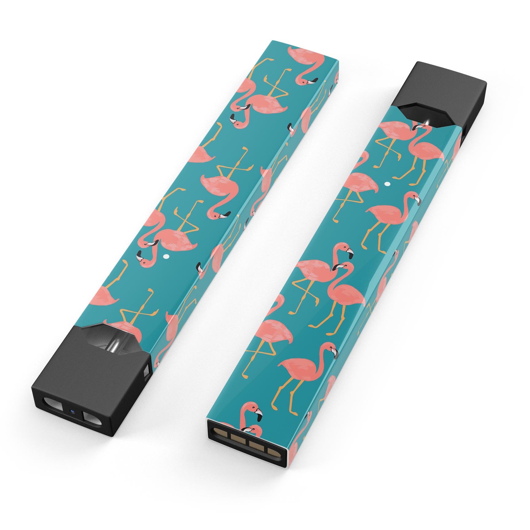 Tropical Flamingo v2 skin-wrap sticker designed for JUUL vaping device, featuring vibrant colors and a protective finish.