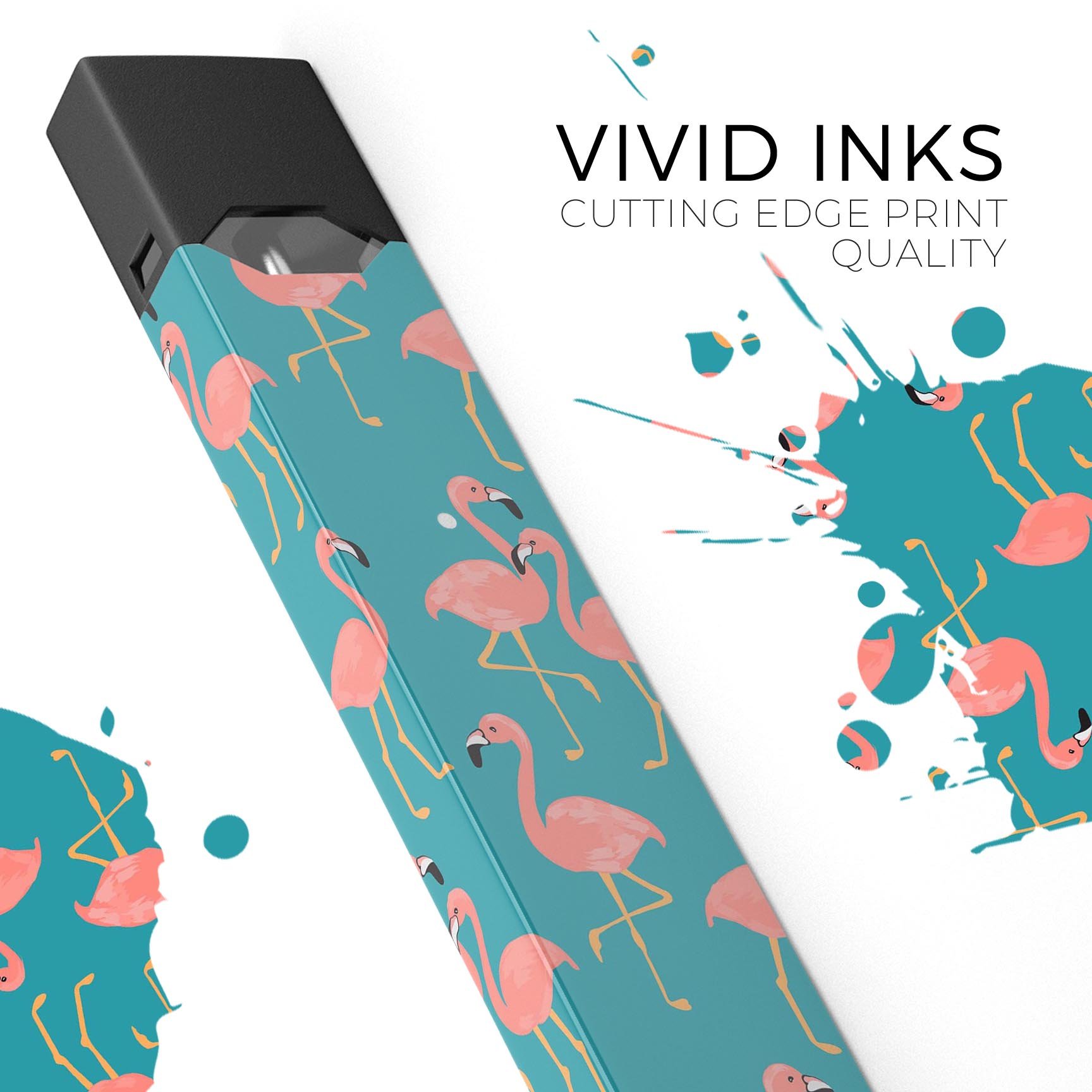 Tropical Flamingo v2 skin-wrap sticker designed for JUUL vaping device, featuring vibrant colors and a protective finish.