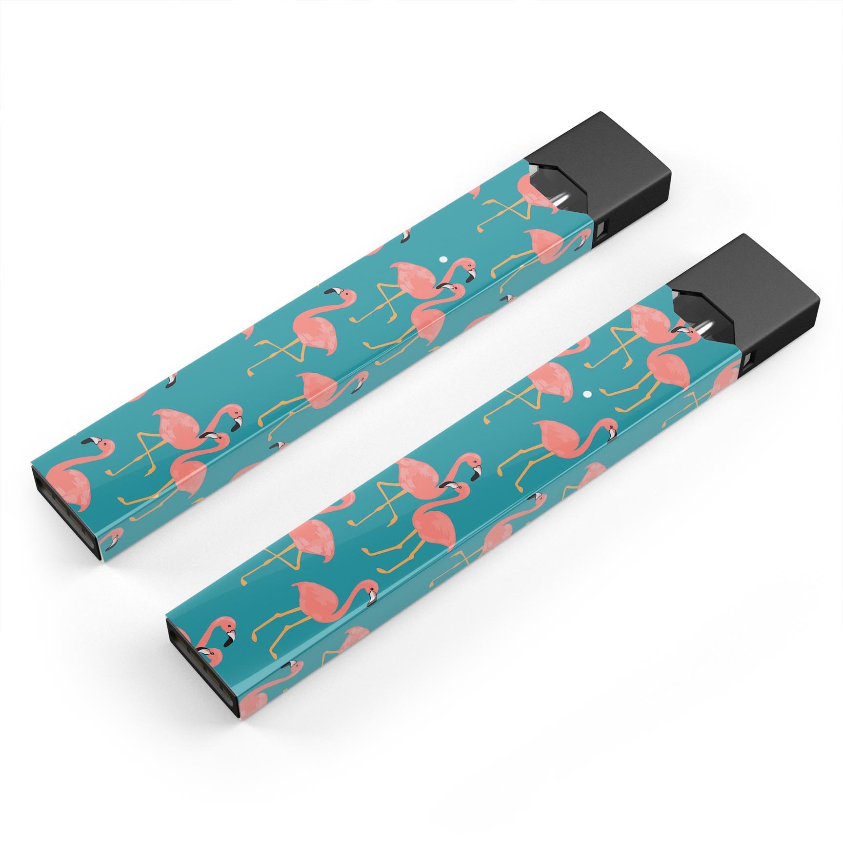 Tropical Flamingo v2 skin-wrap sticker designed for JUUL vaping device, featuring vibrant colors and a protective finish.