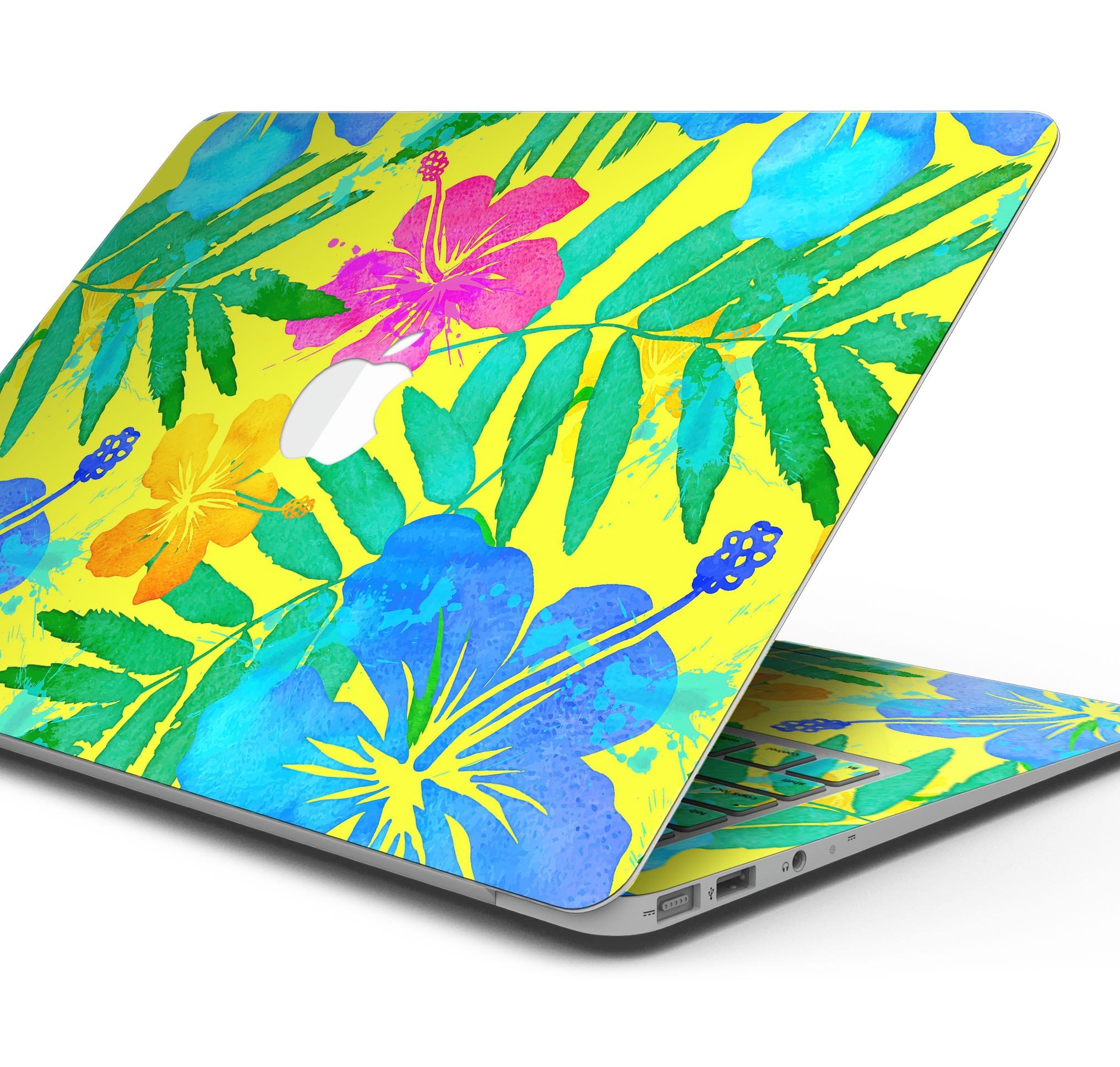 Tropical Fluorescent v2 skin decal wrap kit for Apple MacBook, showcasing vibrant colors and a sleek design.