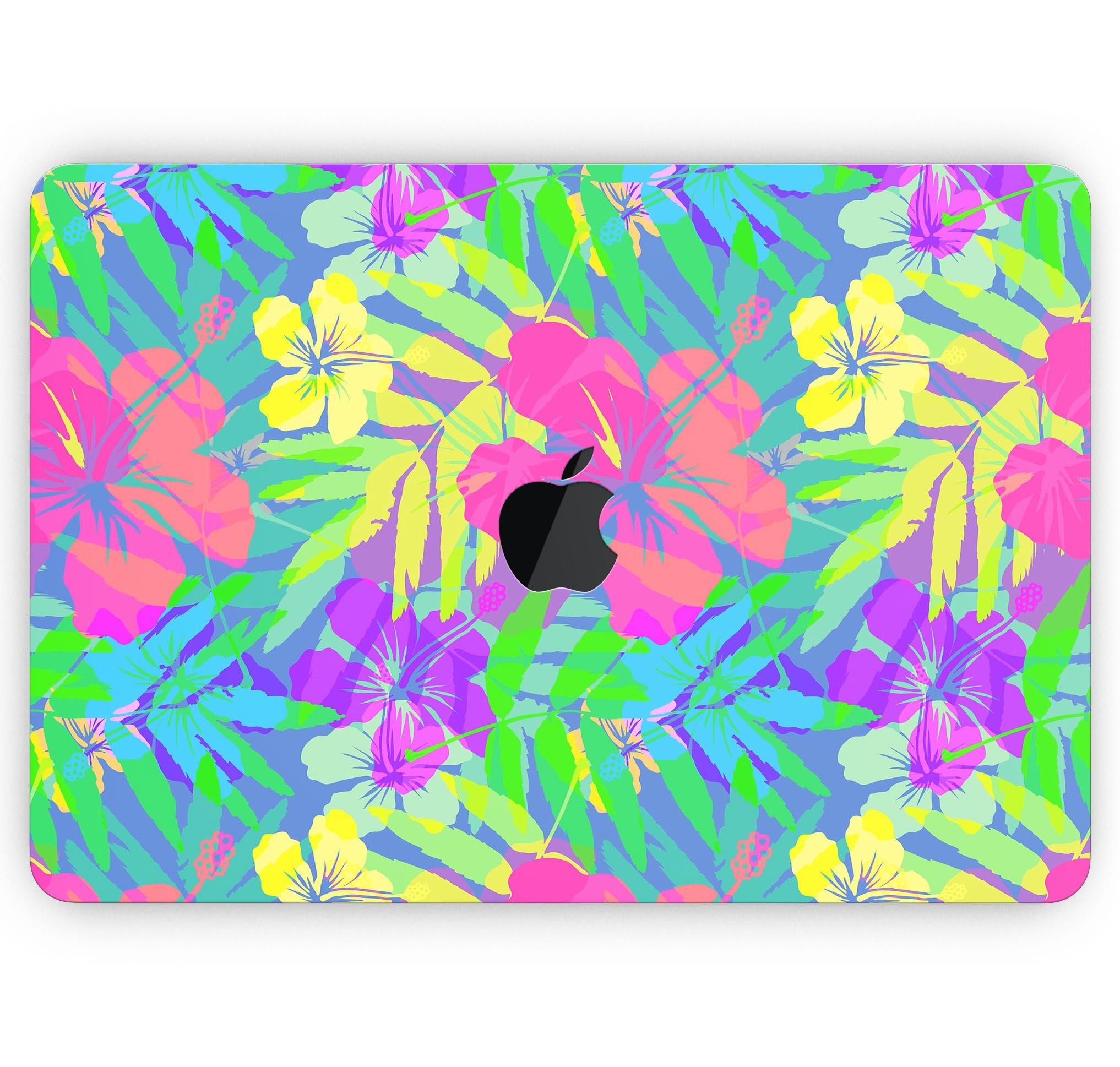 Tropical Fluorescent v1 skin decal wrap kit for MacBook, showcasing vibrant colors and a sleek design.