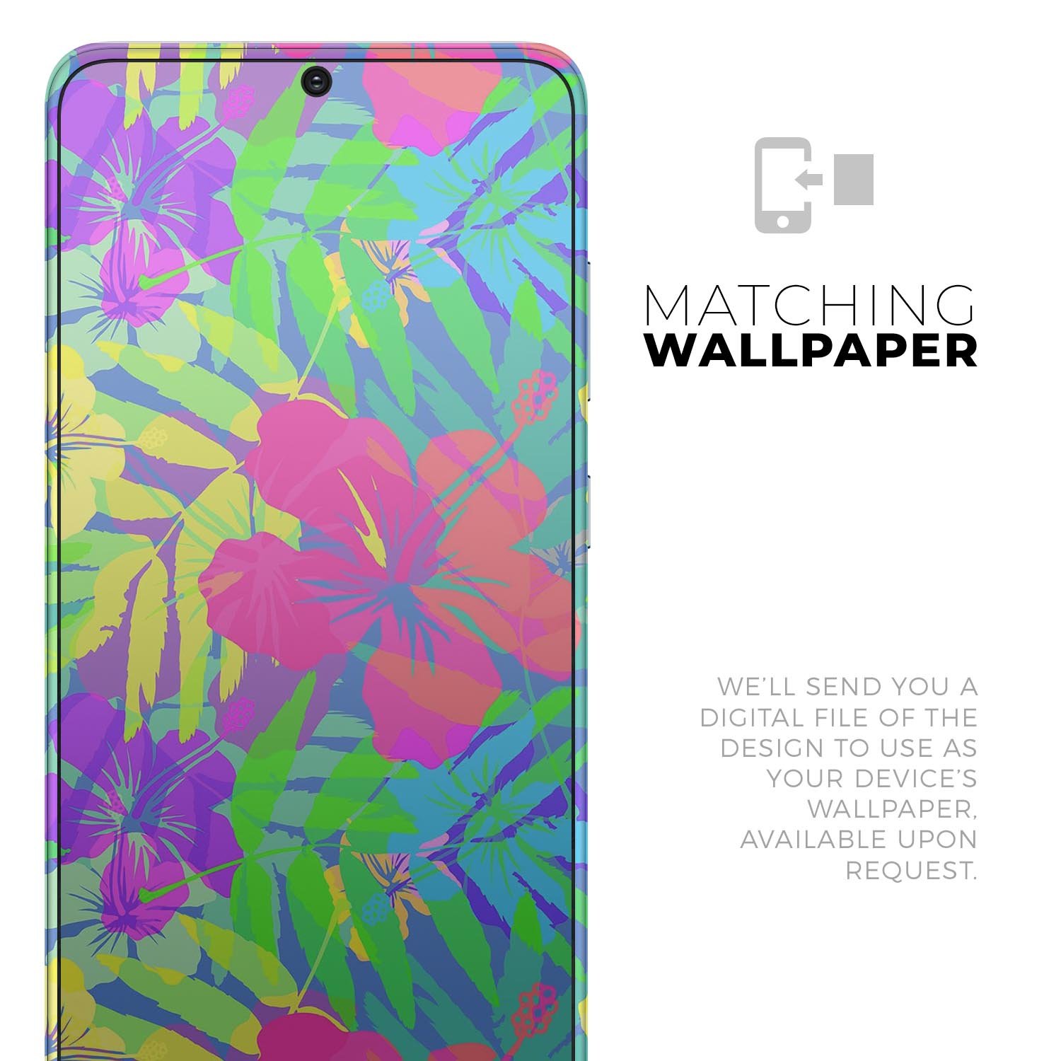 Tropical Fluorescent v1 Skin-Kit for Samsung Galaxy S-Series, showcasing vibrant colors and sleek design.