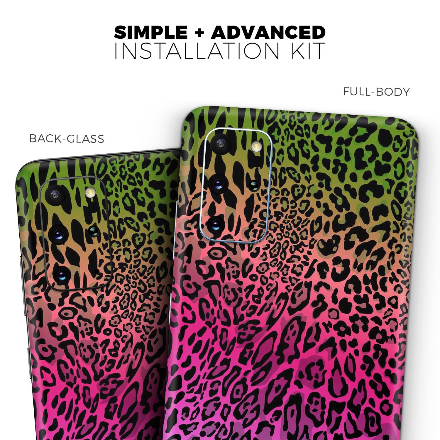 Tropical Neon Animal Print Skin-Kit for Samsung Galaxy S-Series, showcasing vibrant colors and stylish design.