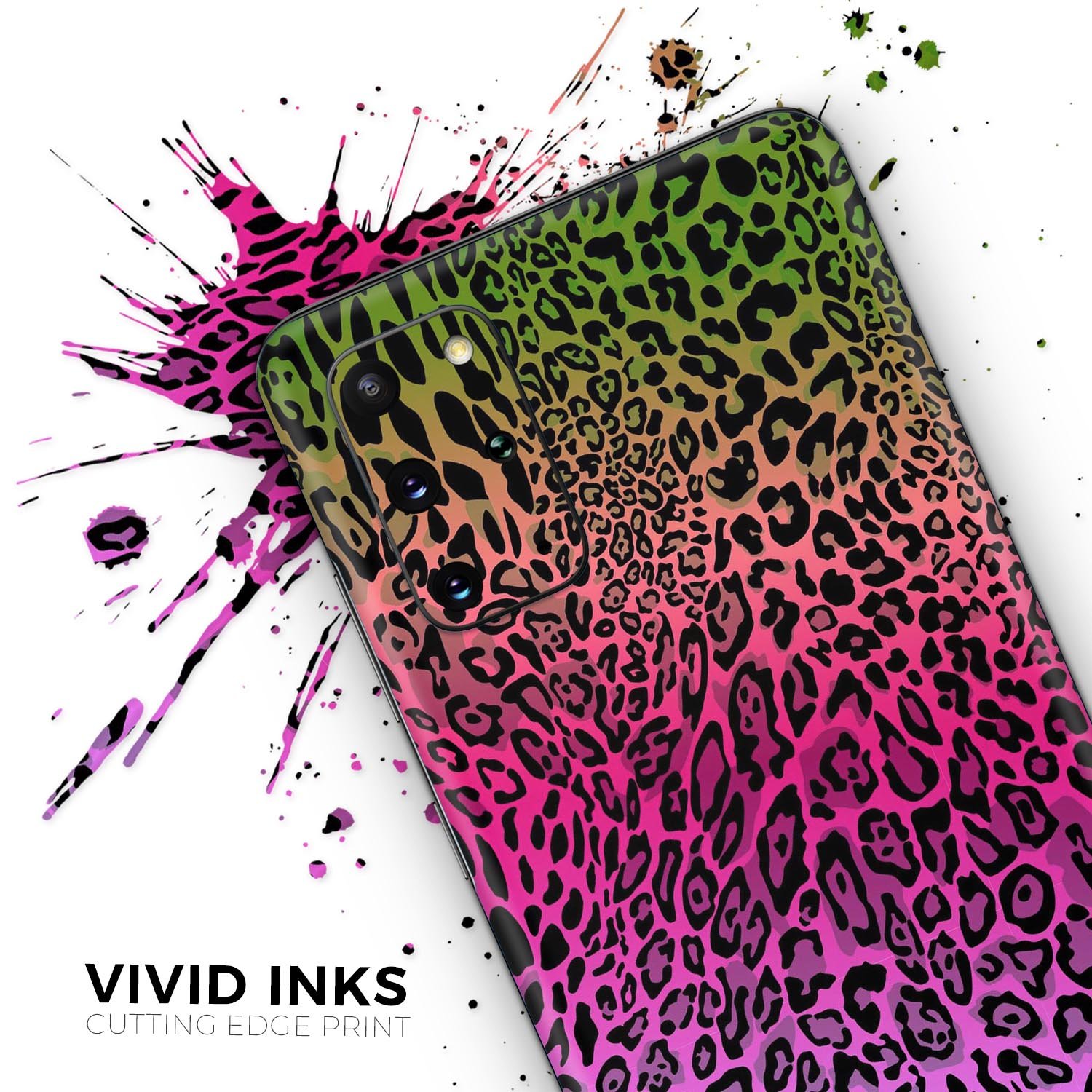 Tropical Neon Animal Print Skin-Kit for Samsung Galaxy S-Series, showcasing vibrant colors and stylish design.