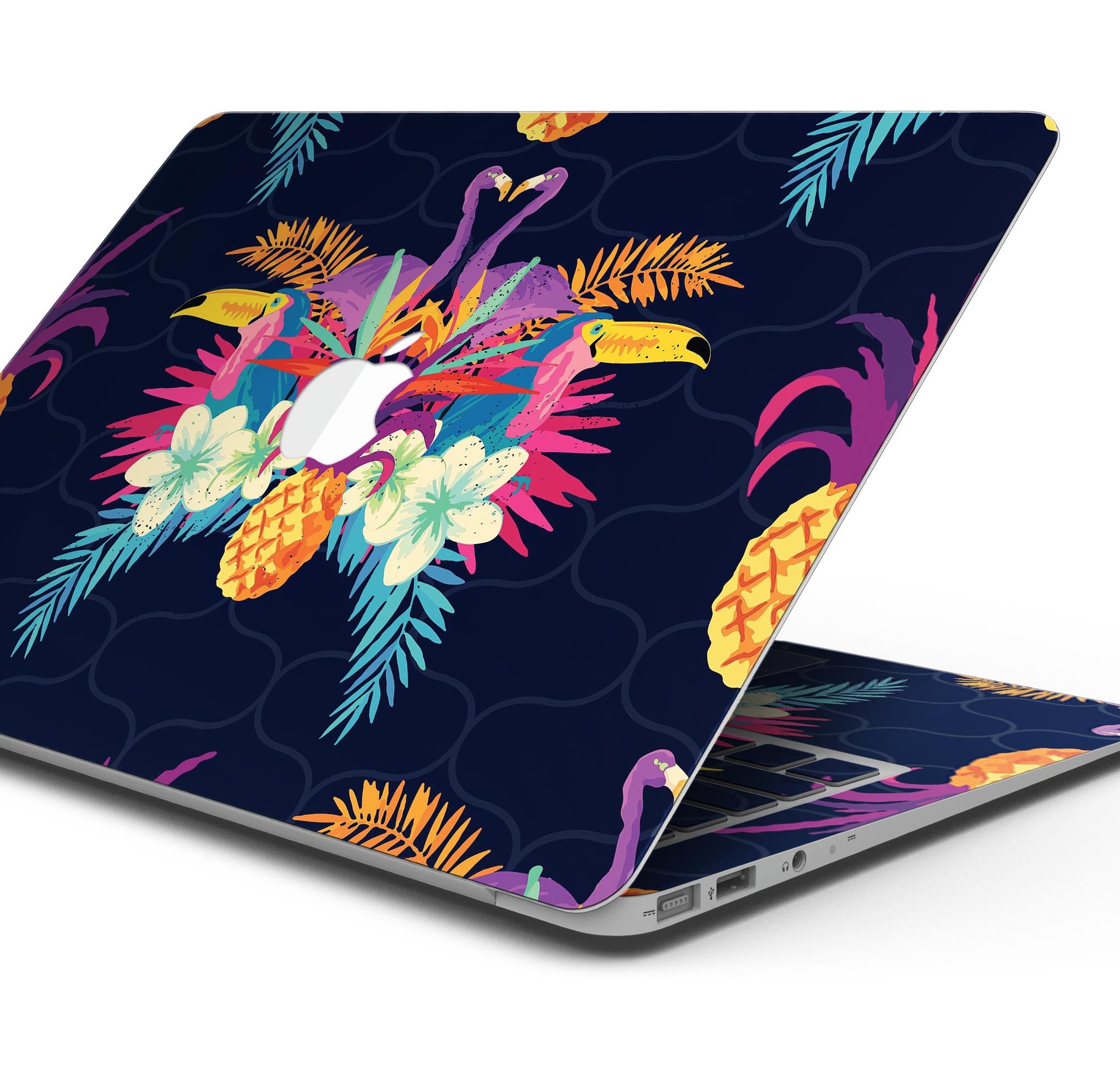 Tropical Neon Summer Reflect skin decal wrap kit for MacBook, showcasing vibrant colors and a sleek design.