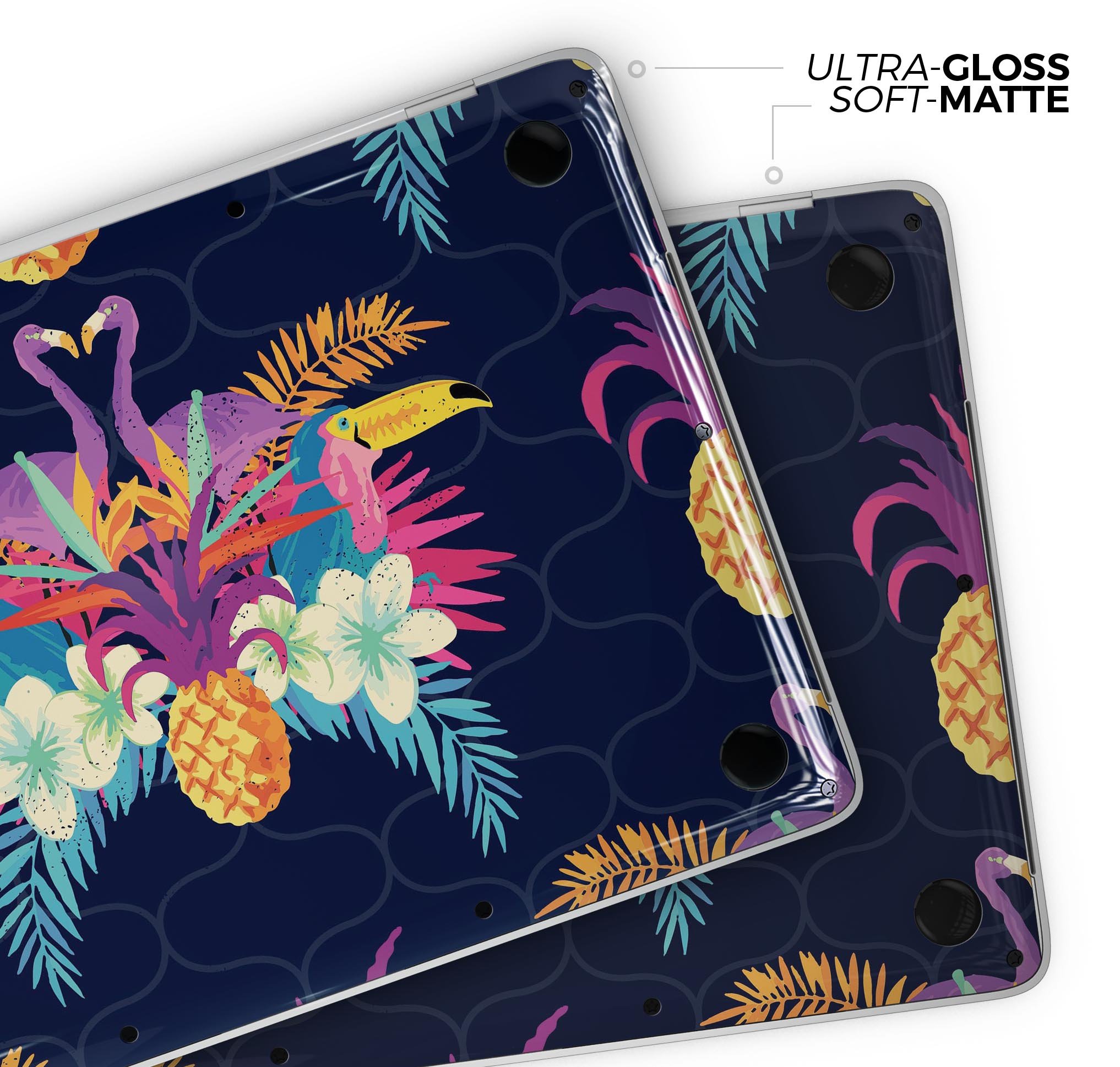 Tropical Neon Summer Reflect skin decal wrap kit for MacBook, showcasing vibrant colors and a sleek design.