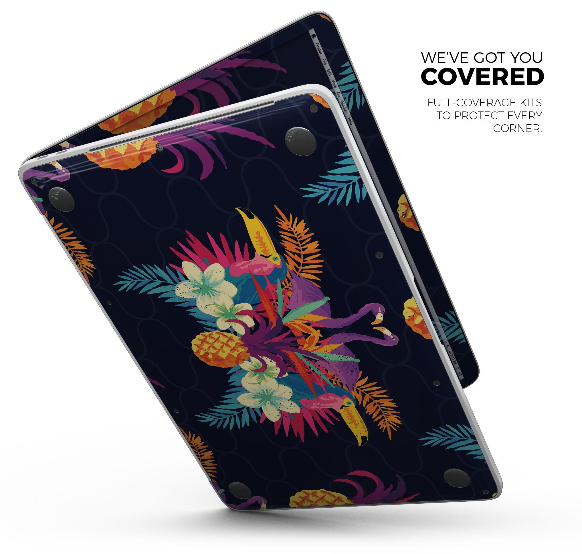 Tropical Neon Summer Reflect skin decal wrap kit for MacBook, showcasing vibrant colors and a sleek design.