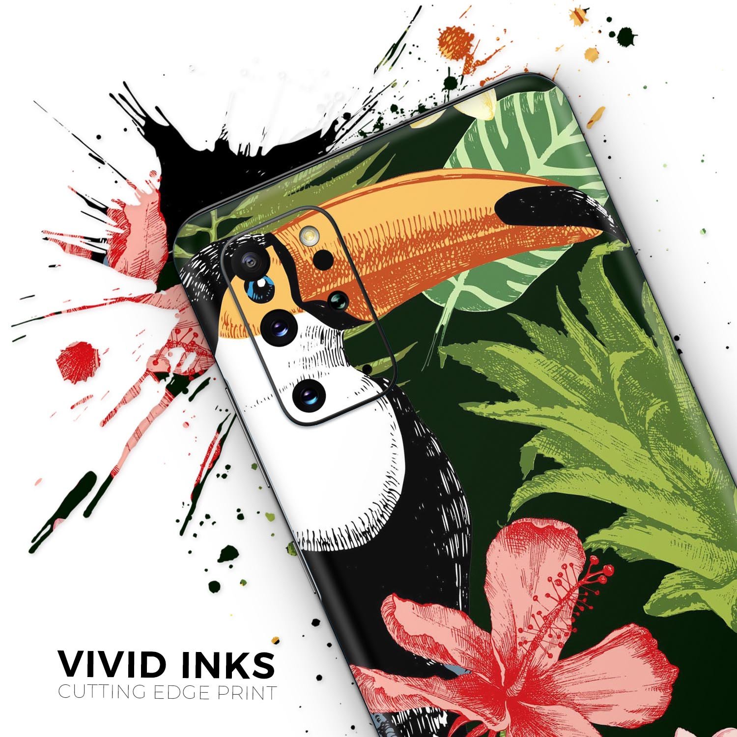 Tropical Summer Forrest Skin-Kit for Samsung Galaxy S-Series, showcasing vibrant tropical design on a sleek vinyl surface.