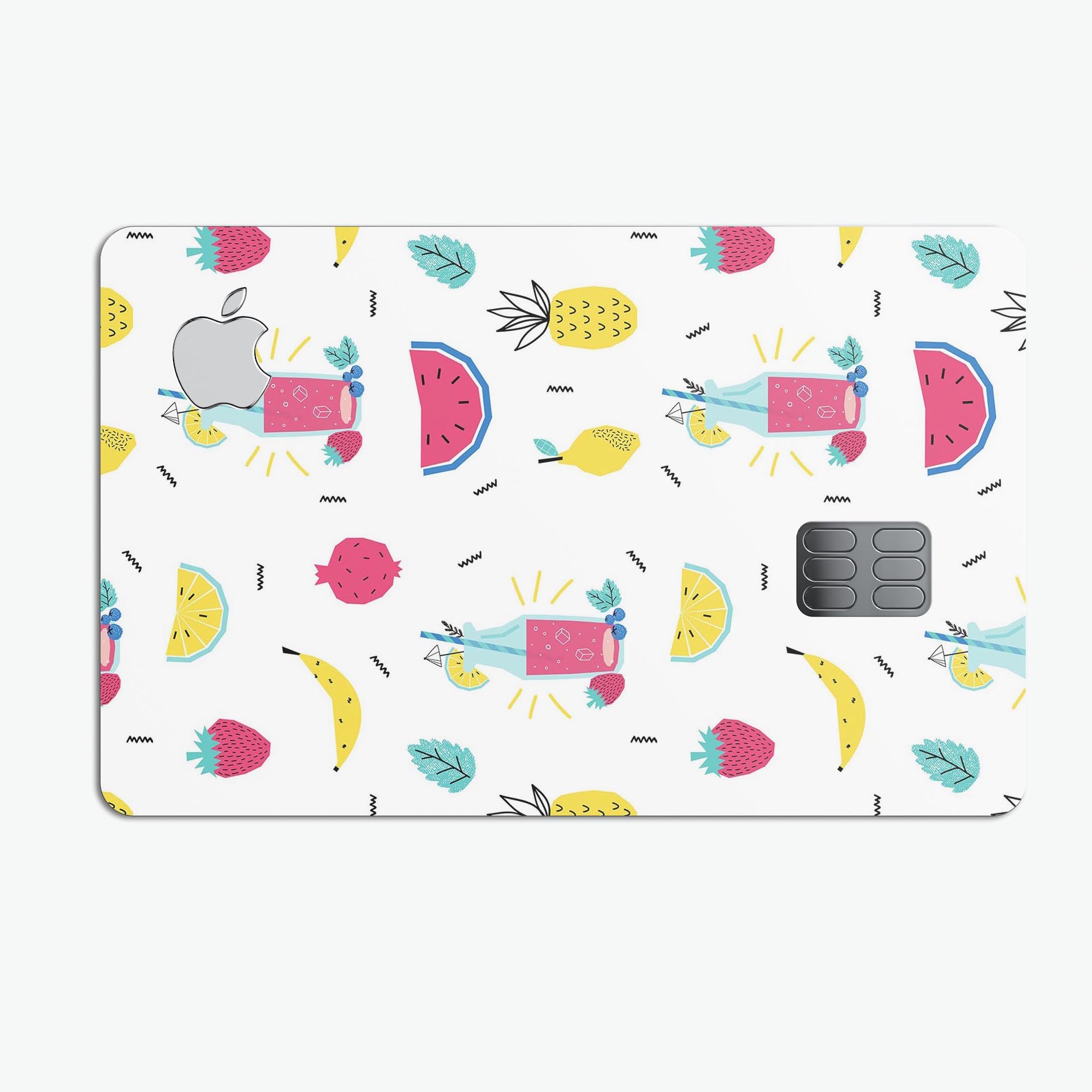 Tropical Summer Love v1 decal skin-kit for Apple Card, showcasing vibrant design and premium vinyl material.
