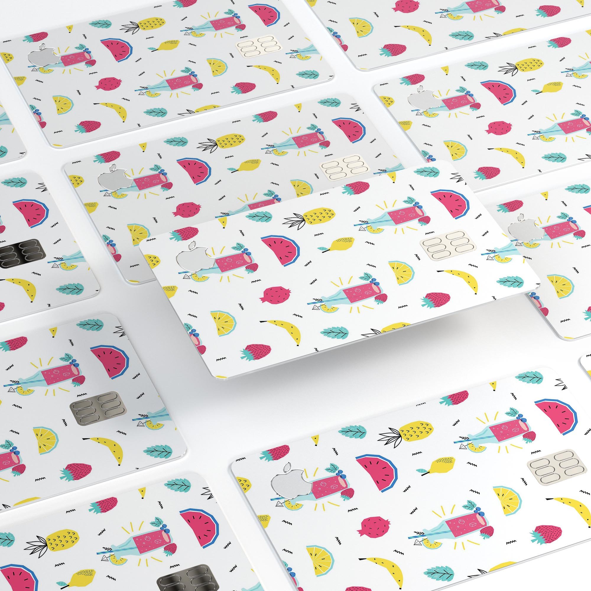 Tropical Summer Love v1 decal skin-kit for Apple Card, showcasing vibrant design and premium vinyl material.