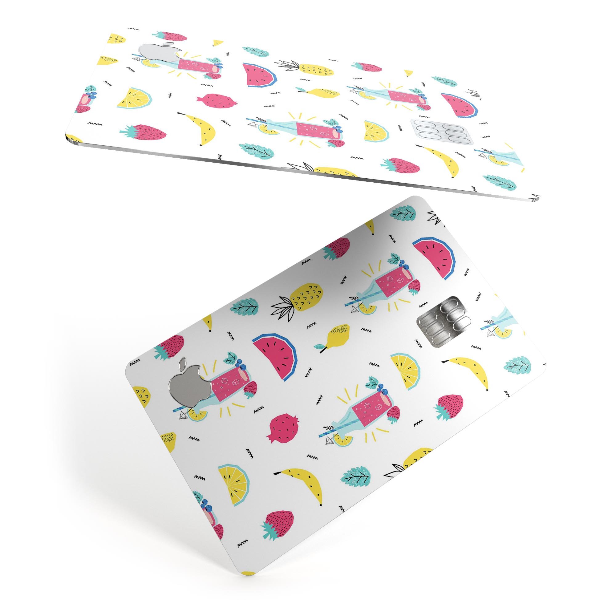 Tropical Summer Love v1 decal skin-kit for Apple Card, showcasing vibrant design and premium vinyl material.