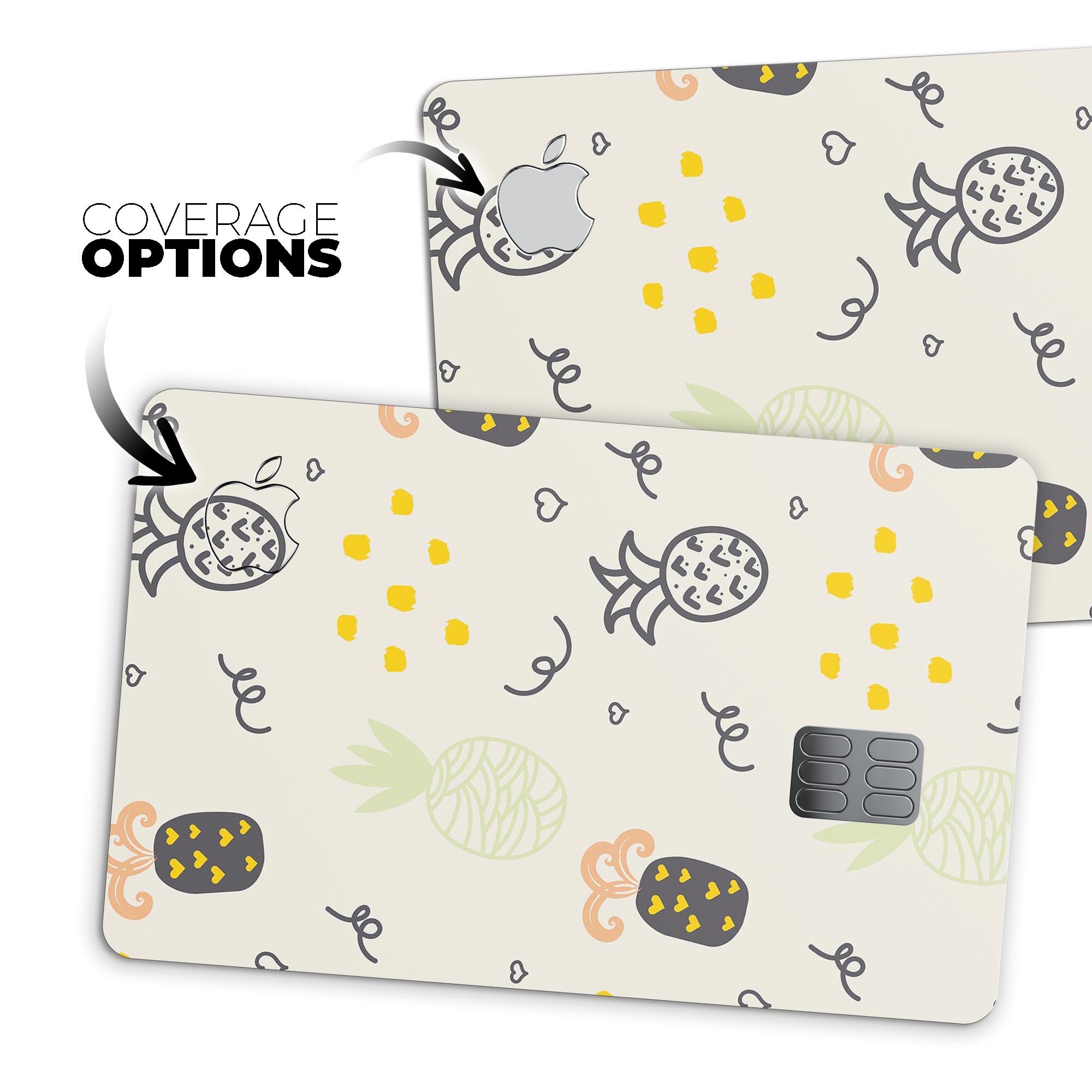 Tropical Summer Love v7 decal skin for Apple Card, showcasing vibrant colors and premium vinyl material.