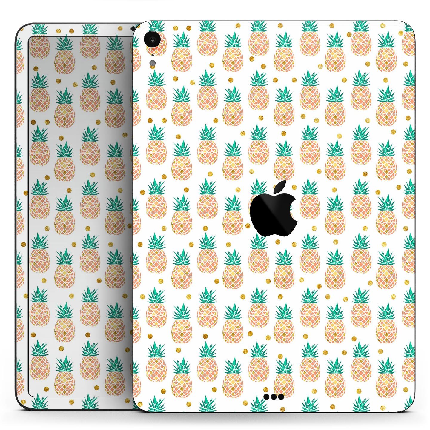 Tropical Summer Pineapple skin decal for Apple iPad, showcasing vibrant colors and a protective design.