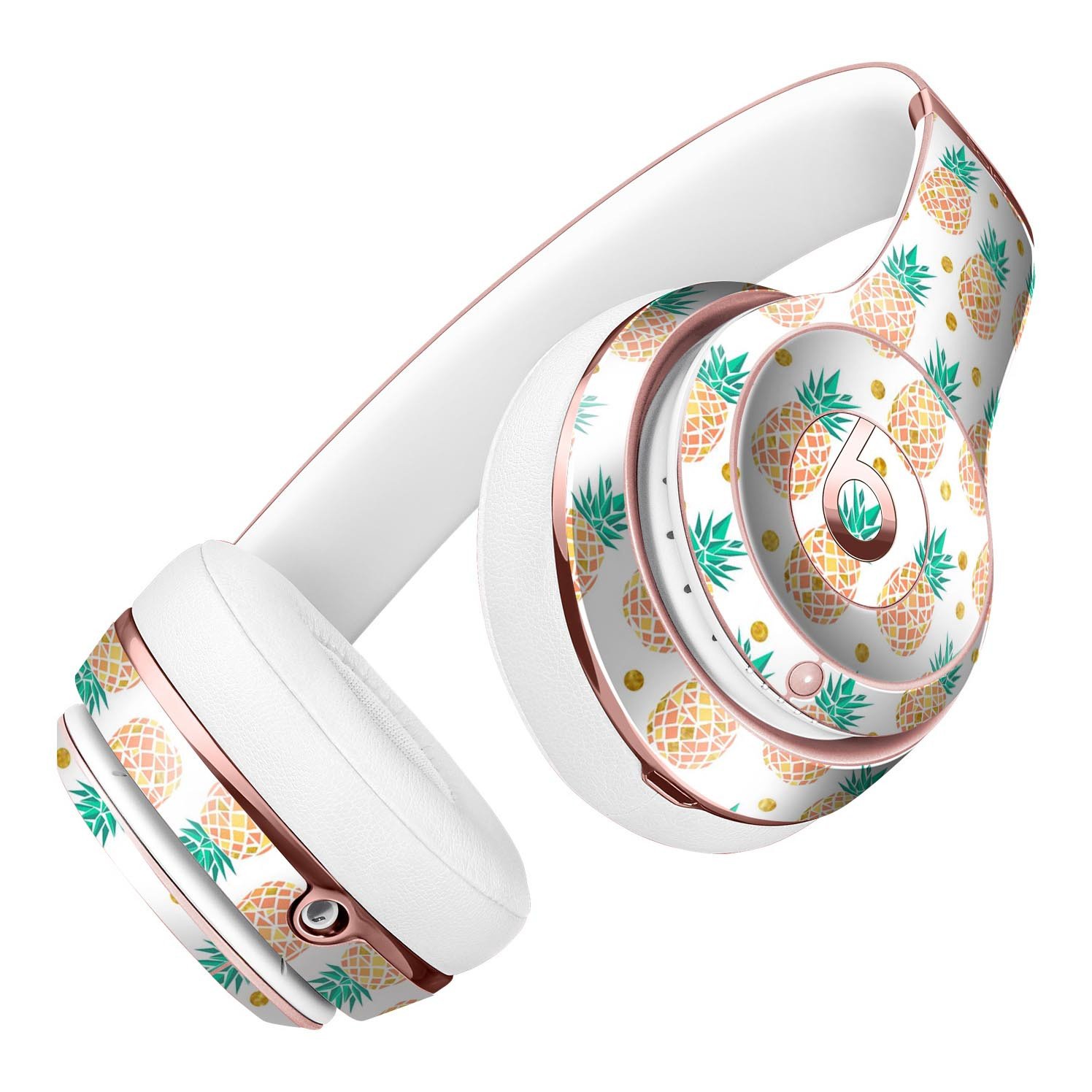 Tropical Summer Pineapple skin kit for Beats by Dre Solo 3 Wireless Headphones, showcasing vibrant tropical design.
