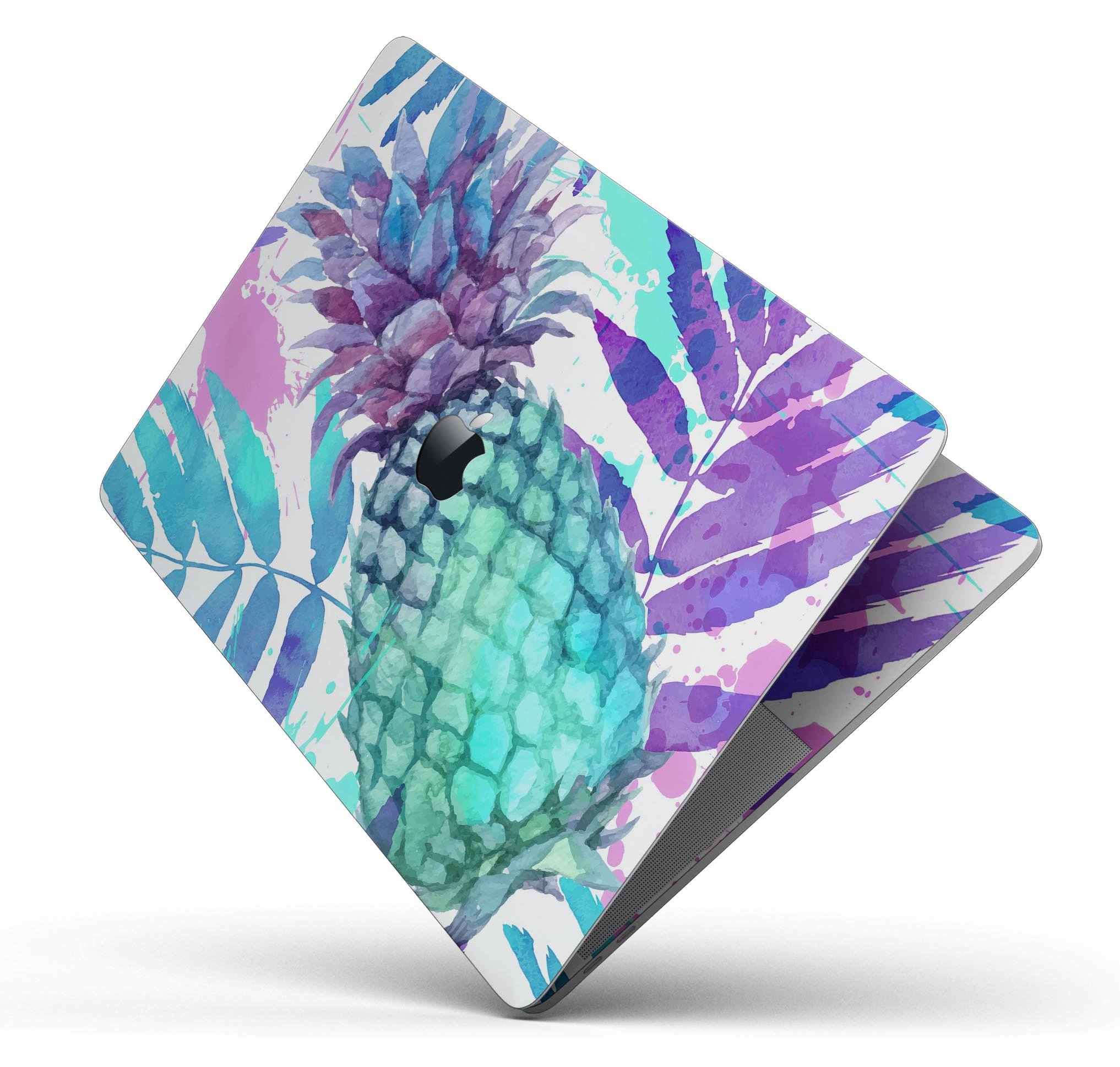 Tropical Summer Pineapple Skin Decal Wrap Kit for MacBook, showcasing vibrant tropical design and premium vinyl material.