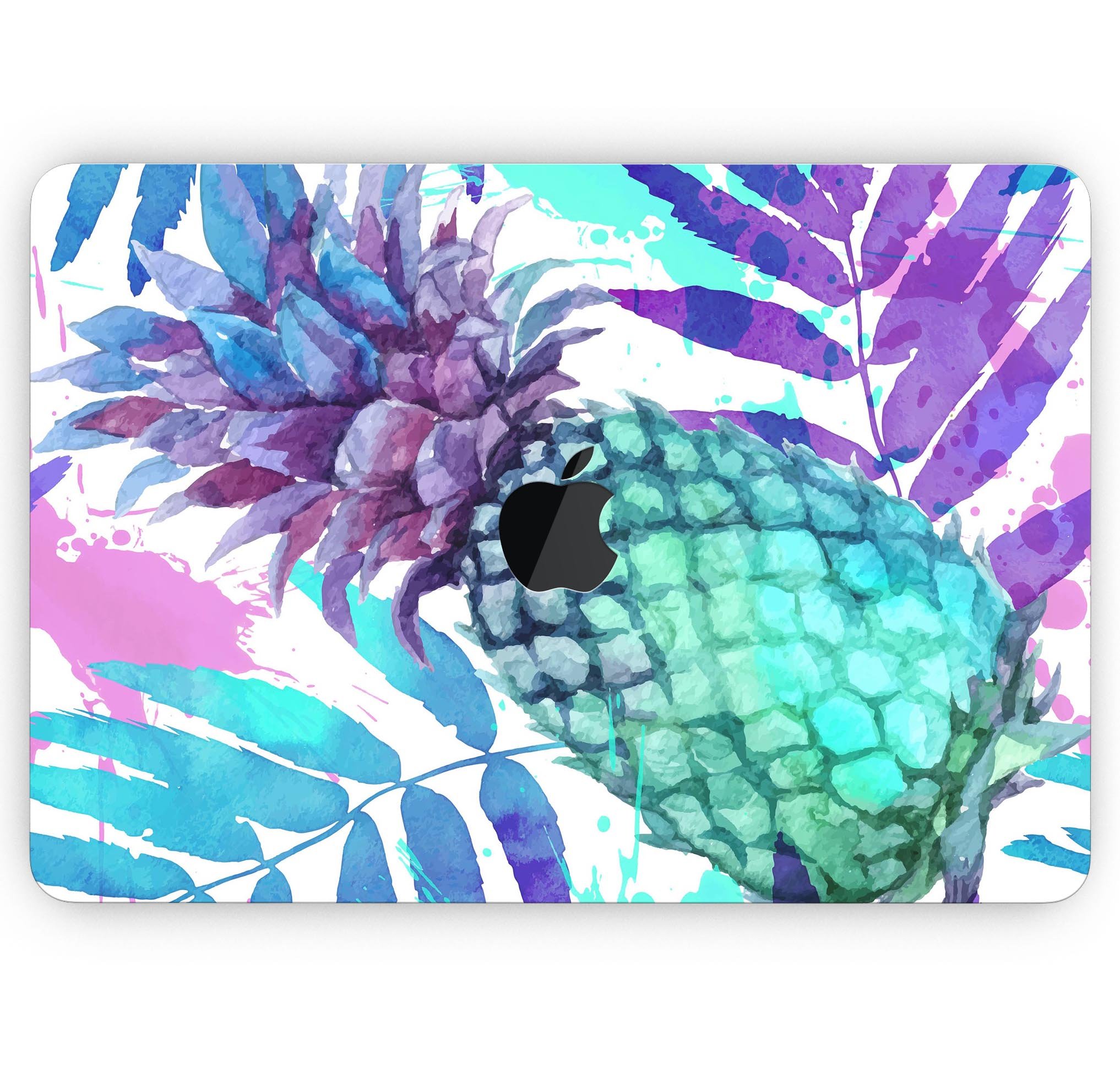 Tropical Summer Pineapple Skin Decal Wrap Kit for MacBook, showcasing vibrant tropical design and premium vinyl material.