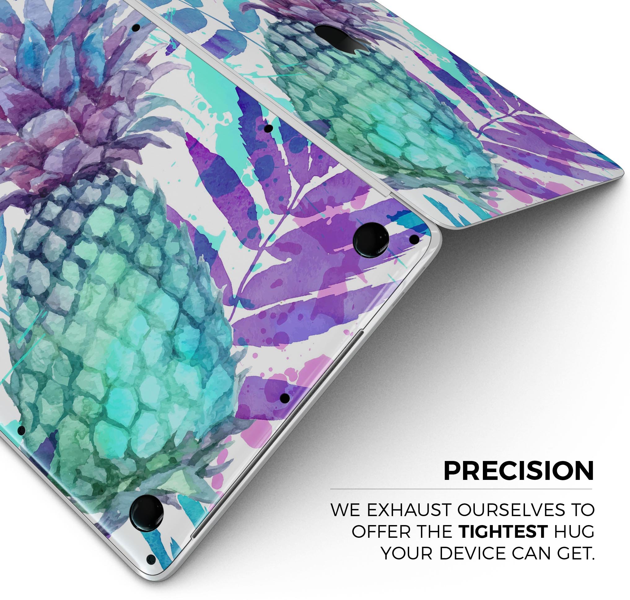 Tropical Summer Pineapple Skin Decal Wrap Kit for MacBook, showcasing vibrant tropical design and premium vinyl material.