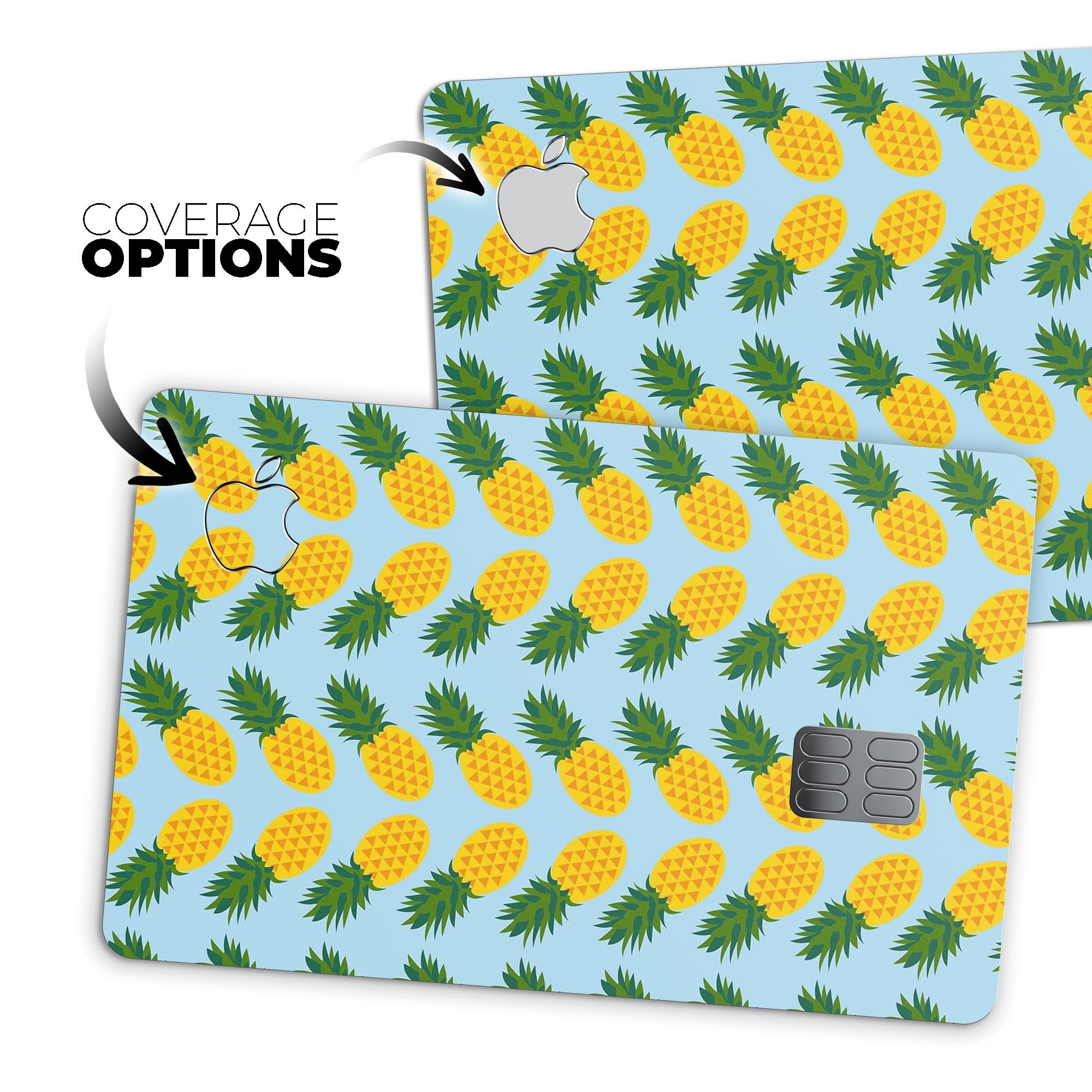 Tropical Twist Pineapple skin decal for Apple Card, showcasing vibrant design and premium quality.