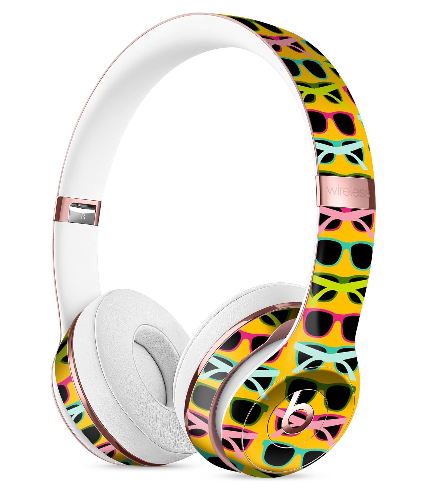 Tropical Twist Sunglasses v3 Full-Body Skin Kit for Beats by Dre Solo 3 Wireless Headphones, showcasing vibrant design and premium vinyl material.