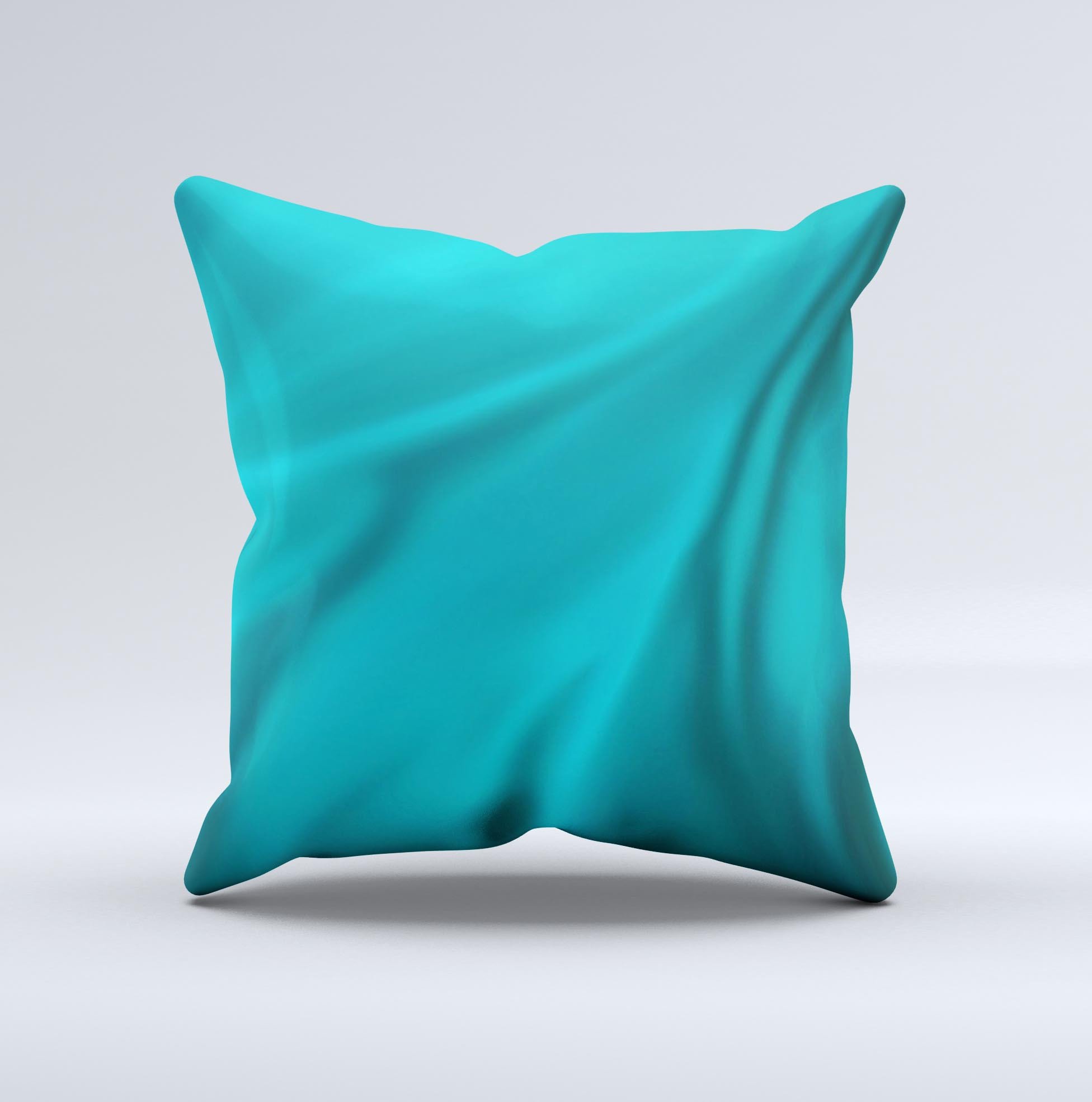 Turquoise Highlighted Swirl Ink-Fuzed Decorative Throw Pillow with unique design and high-quality fabric, handcrafted in Virginia.