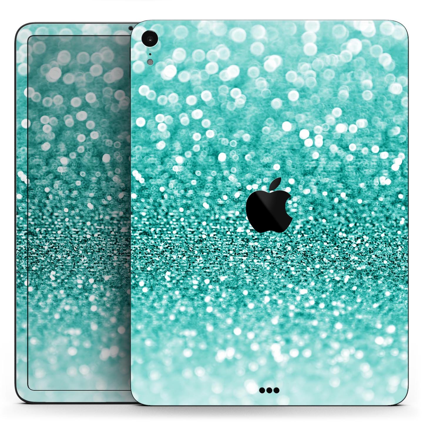 Turquoise Unfocused Glimmer full body skin decal for Apple iPad, showcasing vibrant color and sleek design.