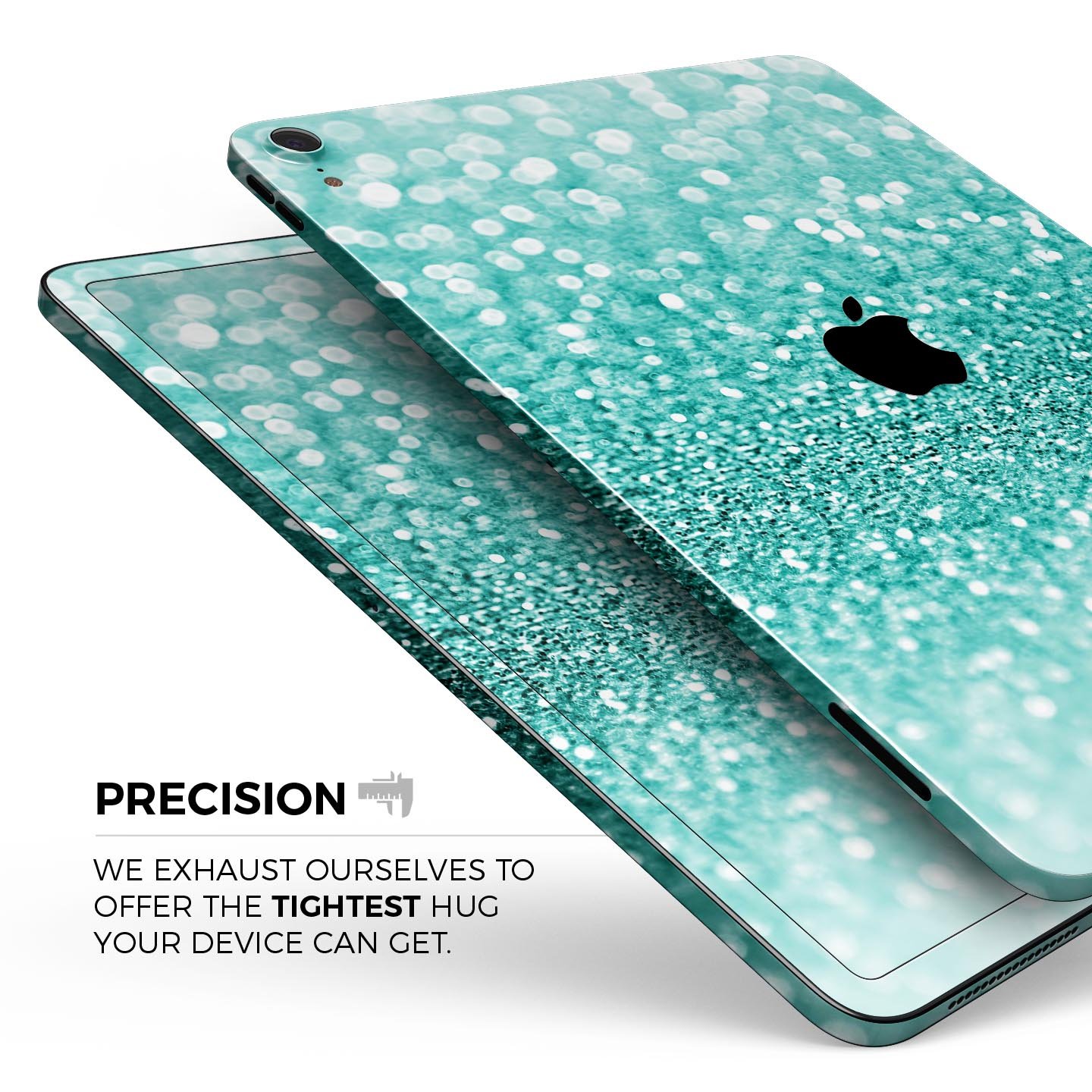 Turquoise Unfocused Glimmer full body skin decal for Apple iPad, showcasing vibrant color and sleek design.