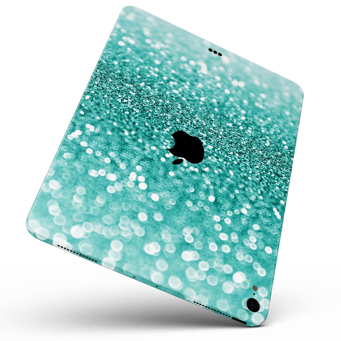 Turquoise Unfocused Glimmer full body skin decal for Apple iPad, showcasing vibrant color and sleek design.