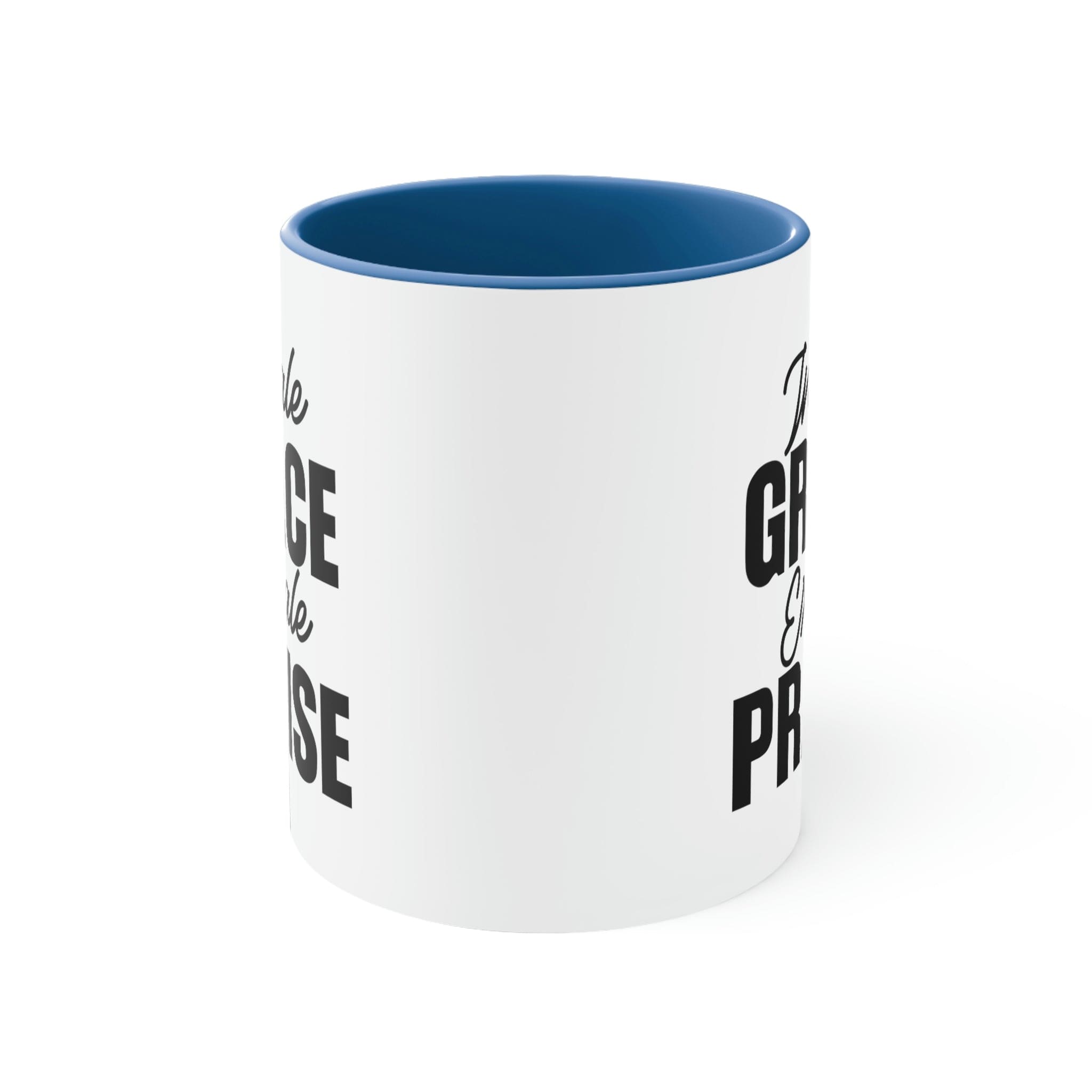 Two-tone Accent Ceramic Mug with a white exterior and colorful interior, featuring a comfortable C-handle.