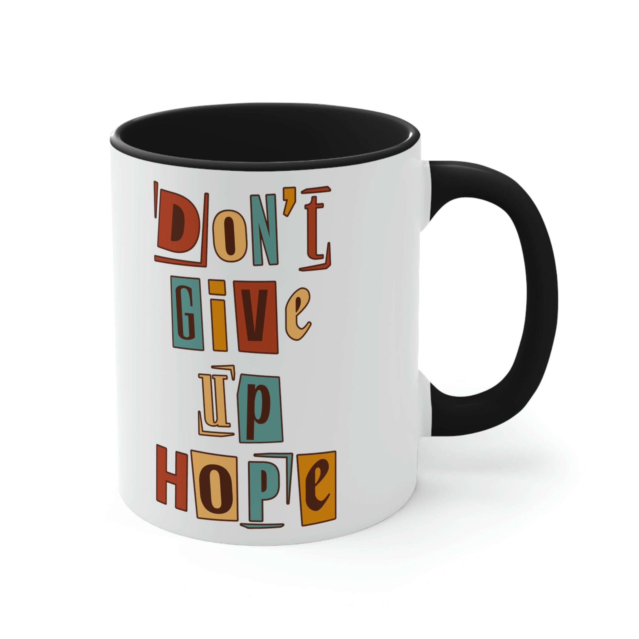 Two-tone Accent Ceramic Mug 11oz with a vibrant colored interior and handle, featuring a comfortable C-handle design.