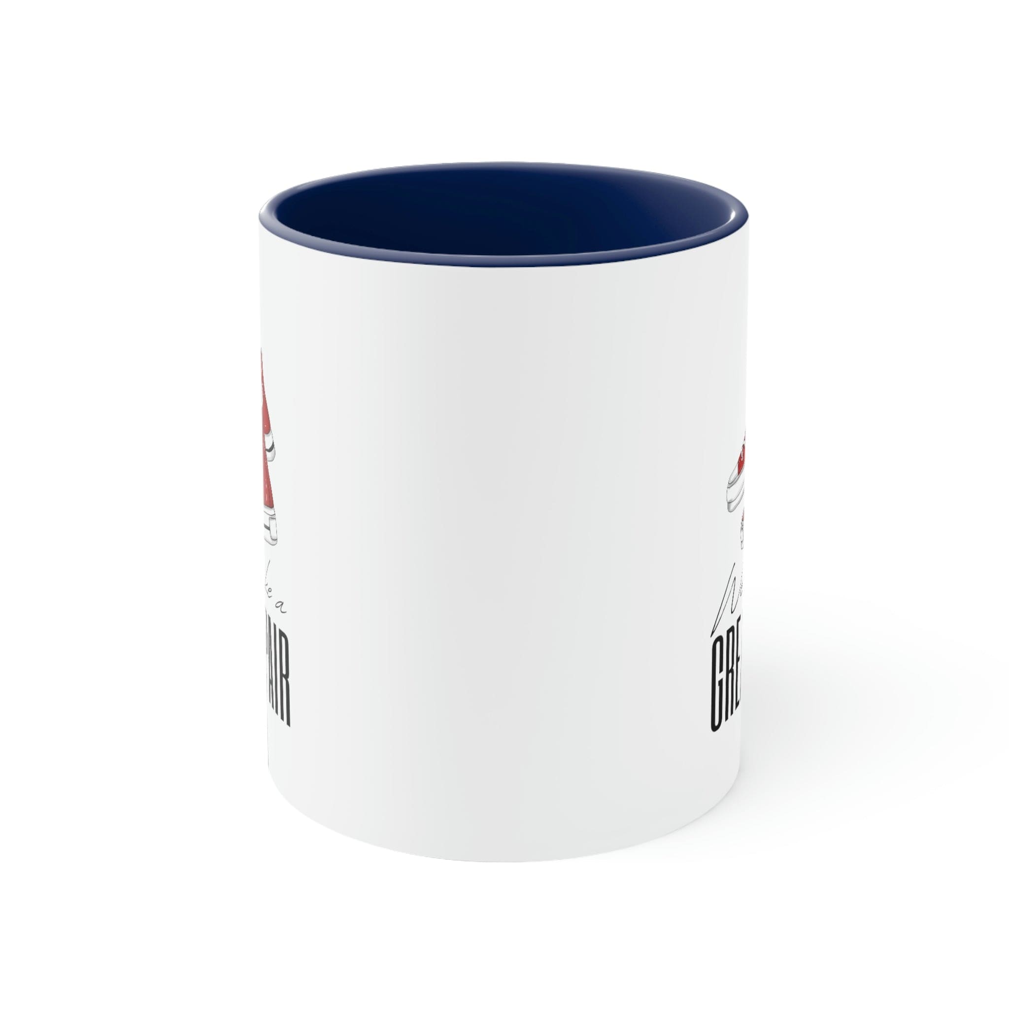 Two-tone Accent Ceramic Mug 11oz with a white exterior and colorful interior and handle, showcasing a stylish C-handle design.