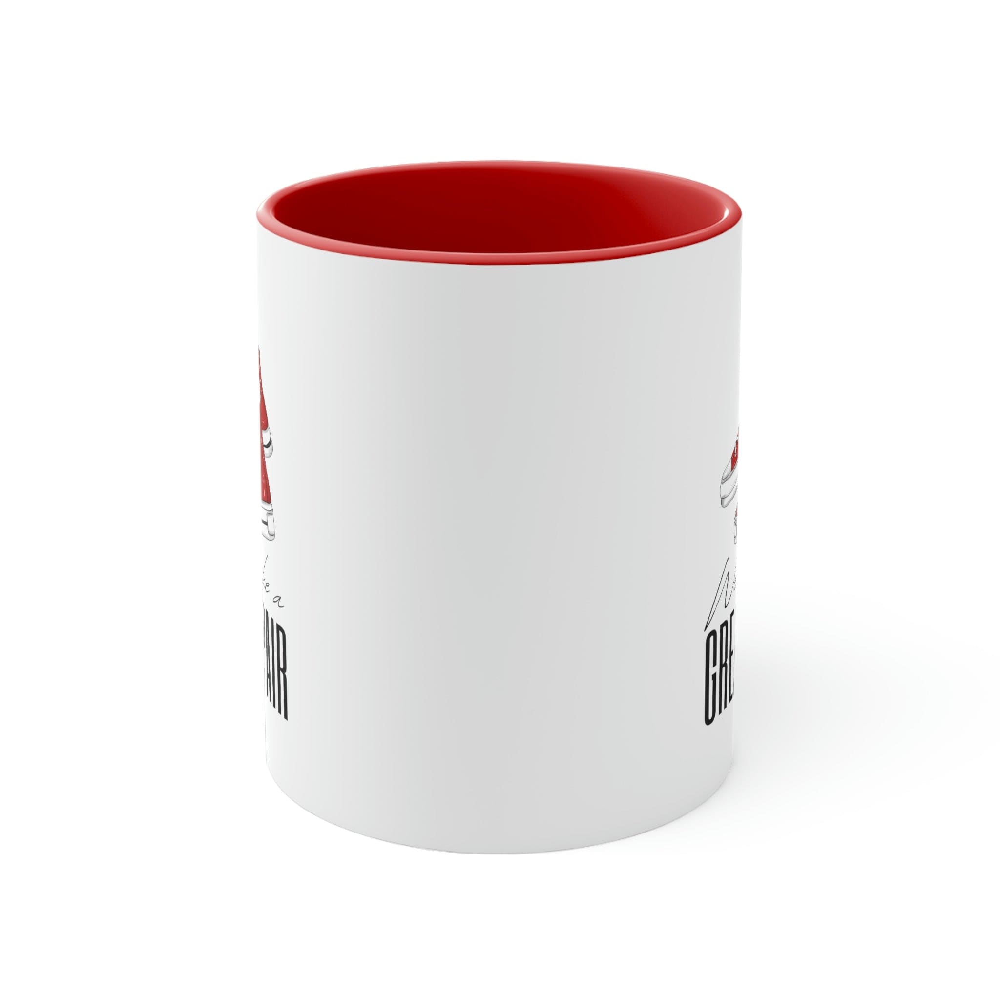 Two-tone Accent Ceramic Mug 11oz with a white exterior and colorful interior and handle, showcasing a stylish C-handle design.